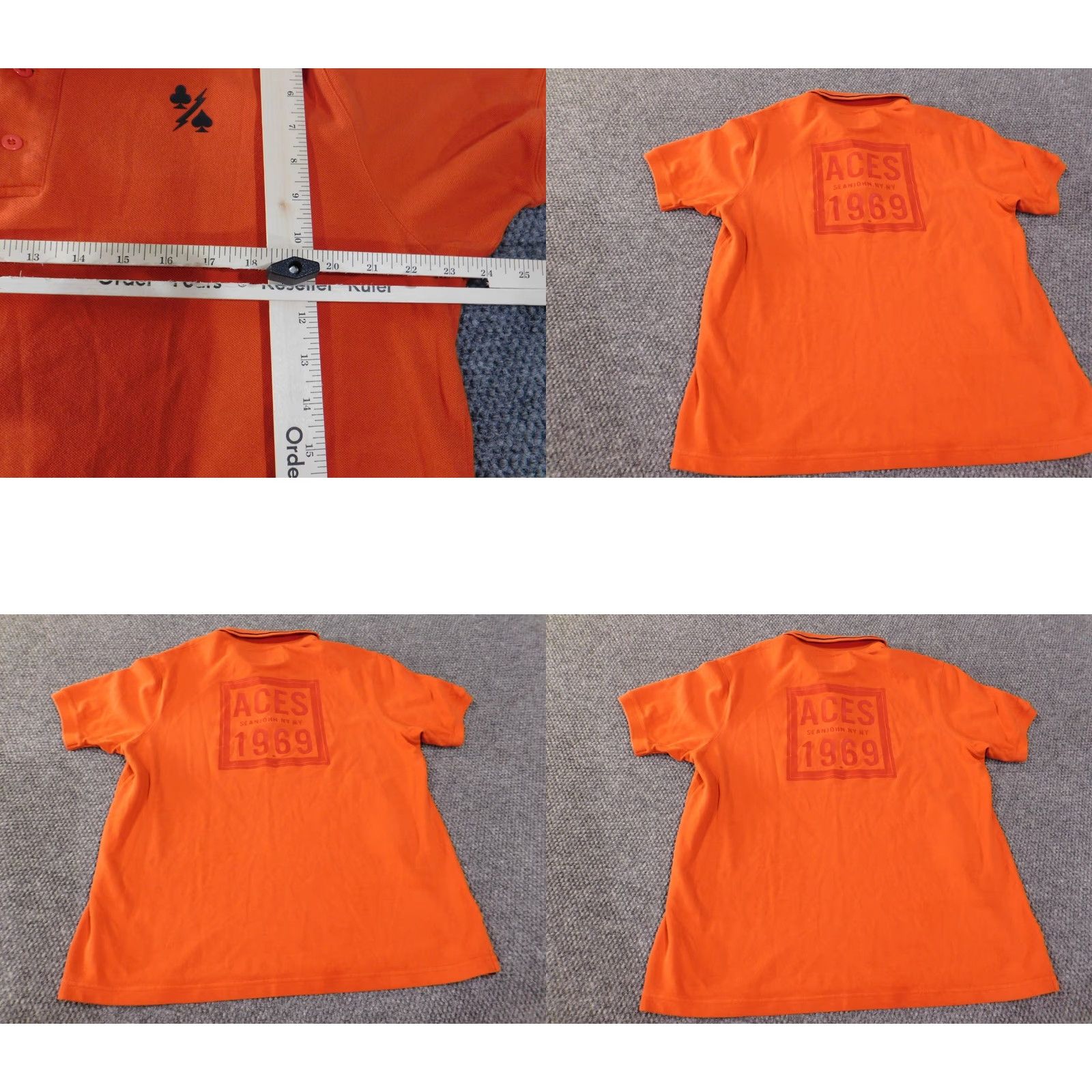 Sean John Sean John Polo Shirt XL Orange Mens Button-Down Short Sleeve Retro Golf 100% Cotton Big & Tall Mens Size US XL / EU 56 / 4 - 8 Thumbnail