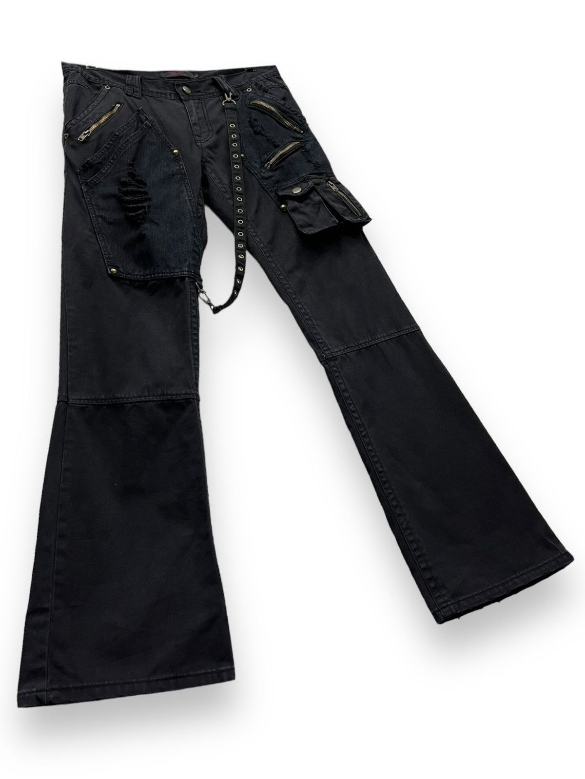 KMRii × Le Grande Bleu (L.G.B.) × Seditionaries 💥🔥MIDAS Seditionaries Punk Bondage Multipocket FLARE Pants Size US 31 - 7 Thumbnail