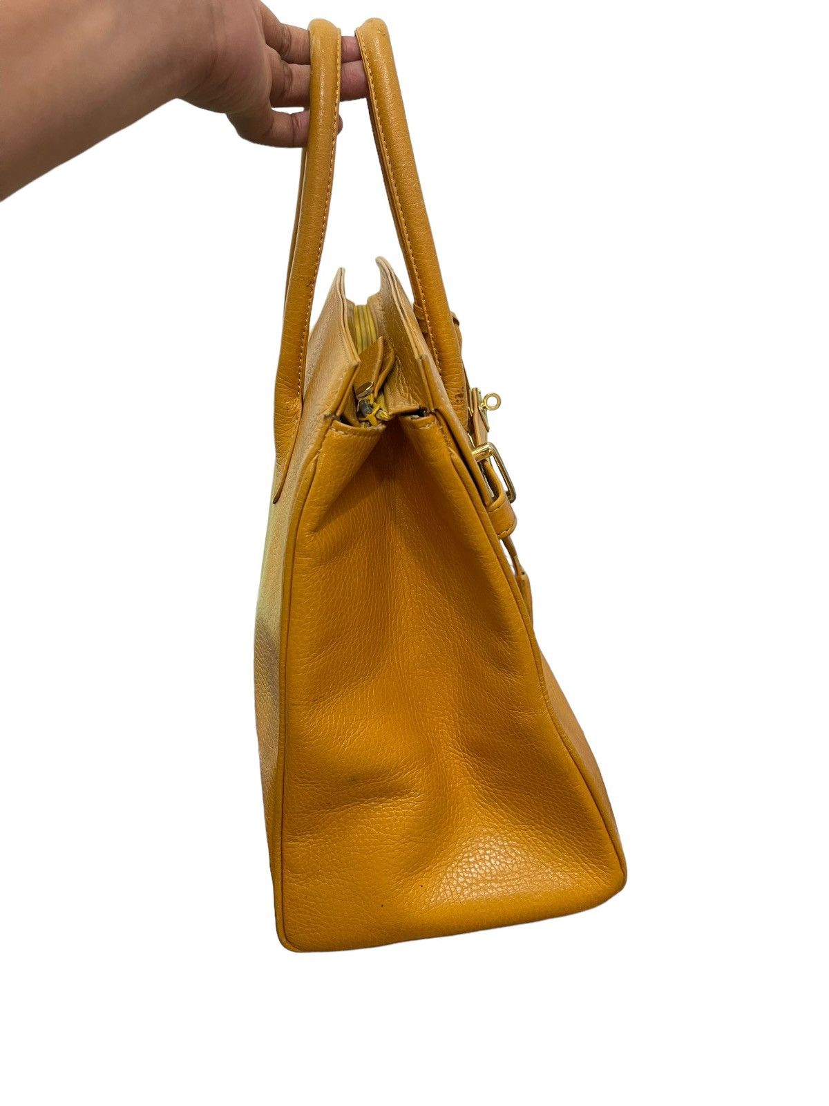 Japanese Brand Birkin Bag Leather Vintage Unknown Handmade Custom 1🟩 Size ONE SIZE - 6 Thumbnail