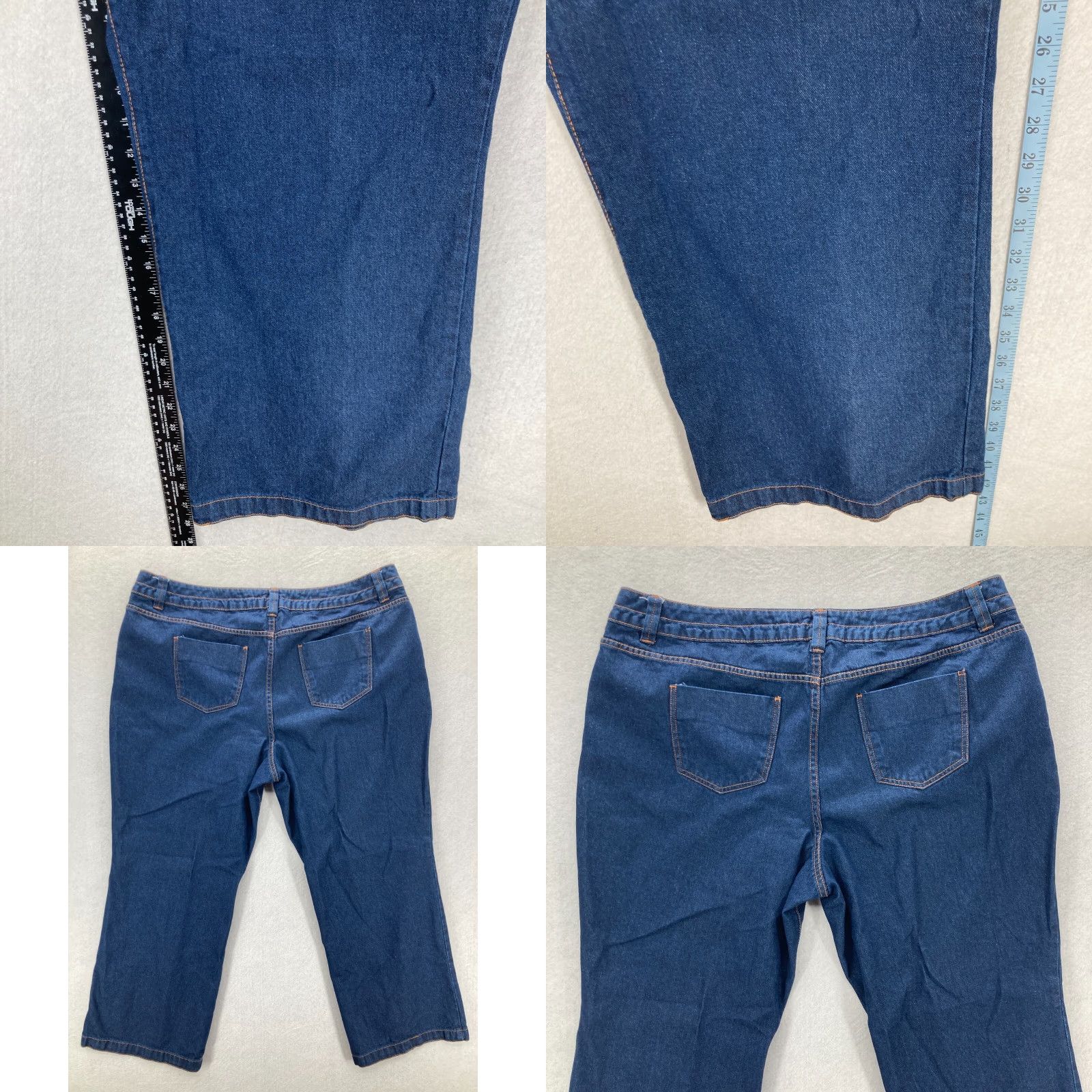 Vintage Woman Within Jeans Womens Size 24 W Dark Wash Blue Denim Jeans High Rise Shirt|No, wait Size 42" / US 20 - 8 Thumbnail