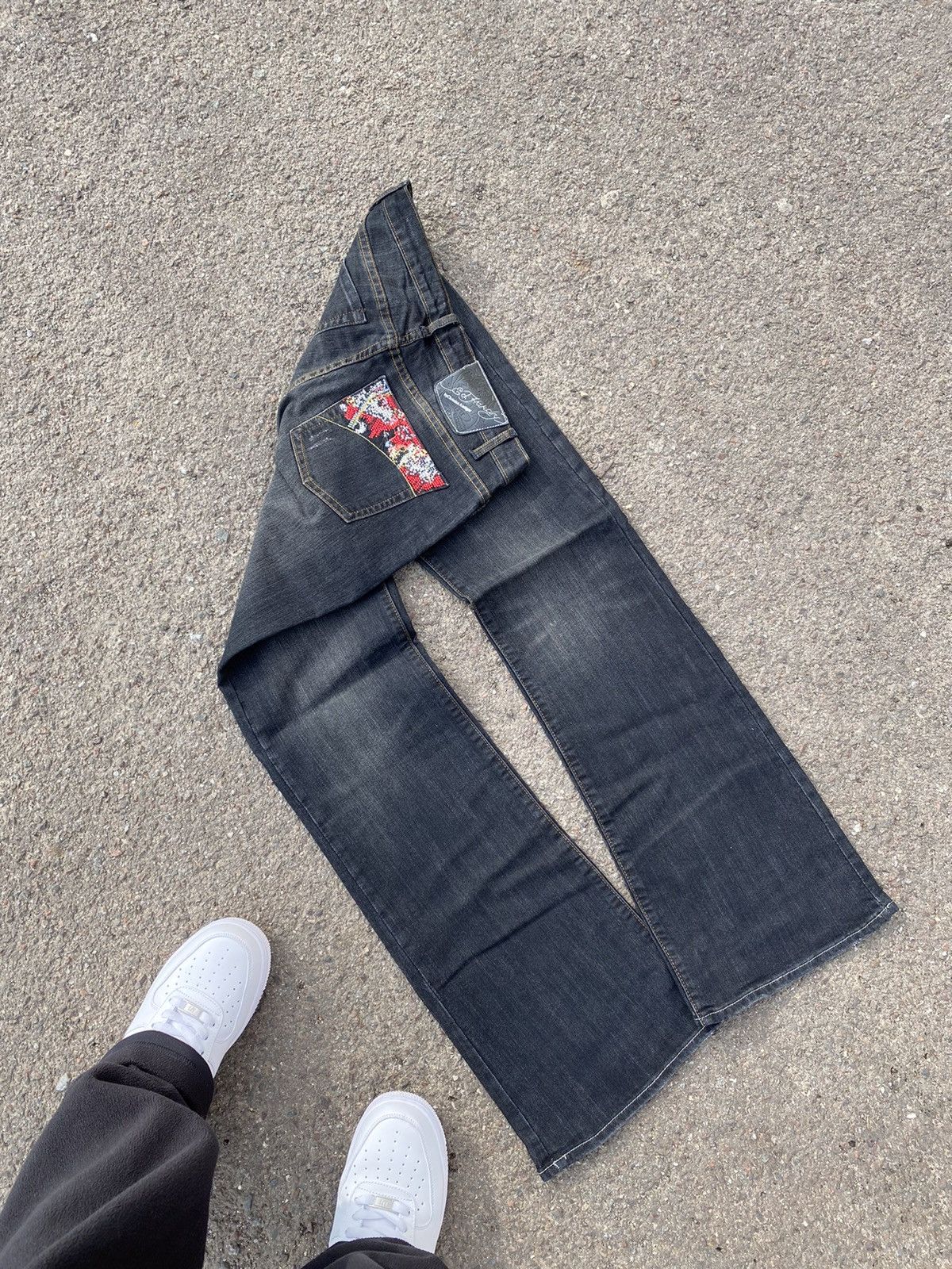 Ed Hardy Vintage Flare Ed Hardy Flared Denim Jeans y2k Size 30" / US 8 / IT 44 - 11 Thumbnail