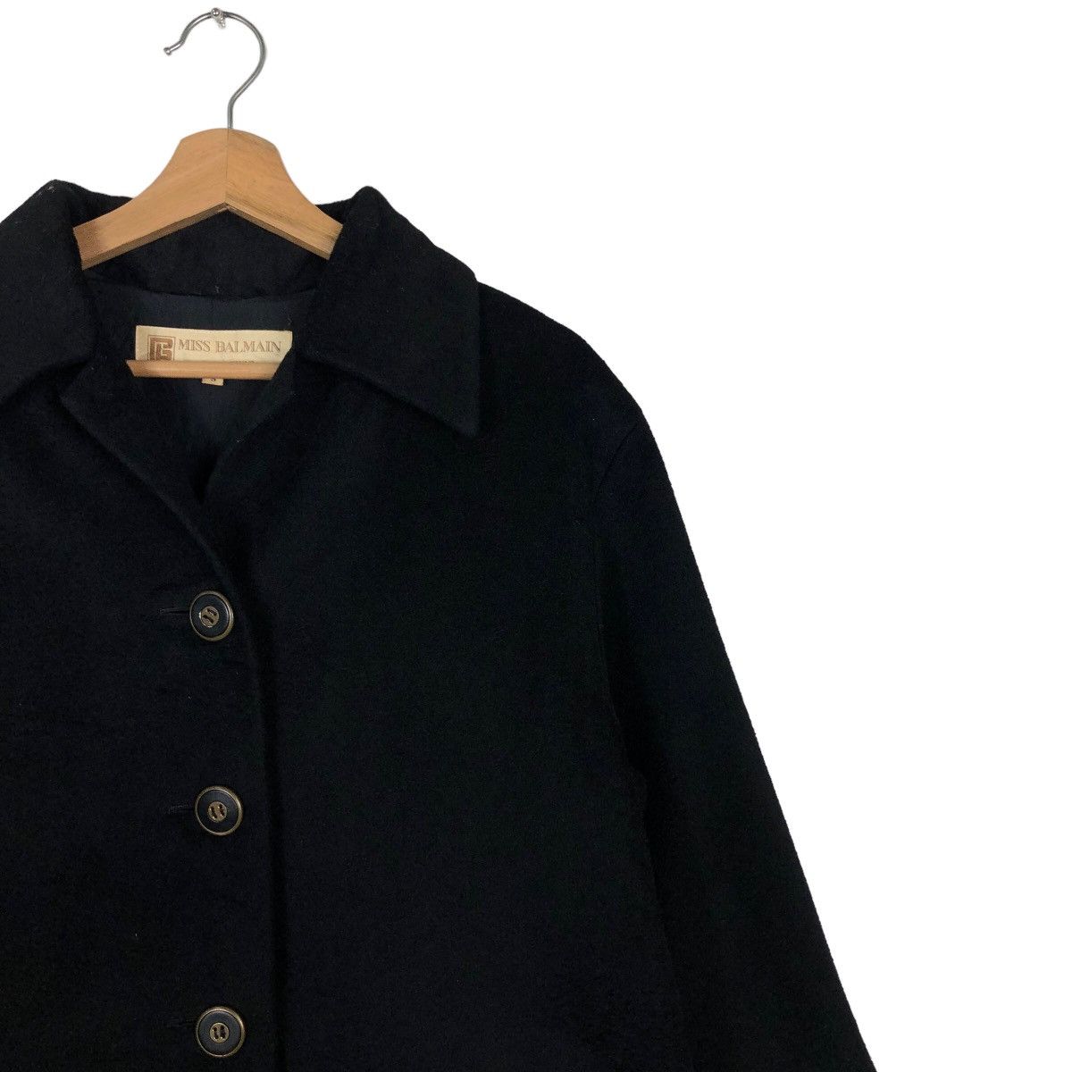 Balmain 🔥Rich Black - Fly Coats Wool Herringbone Miss Balmain Paris Size M / US 6-8 / IT 42-44 - 6 Thumbnail