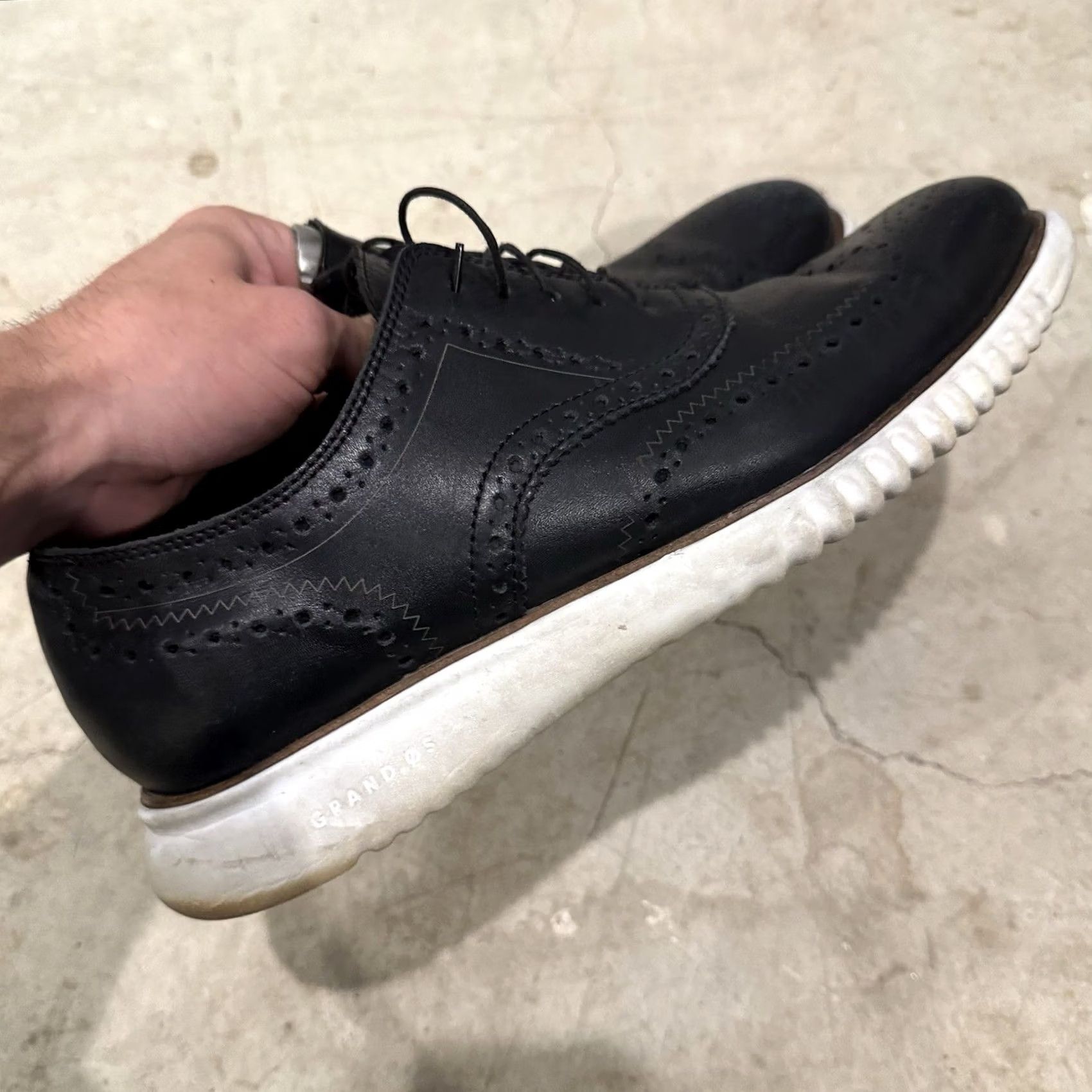 Cole Haan Cole Haan 2.ZeroGrand Wingtip Oxford Mens Size 11 Black Leather Style C31534 Dress Shoe City Preppy Style Wing Tip Mens Black Leather Shoes Size US 10 / EU 43 - 3 Thumbnail