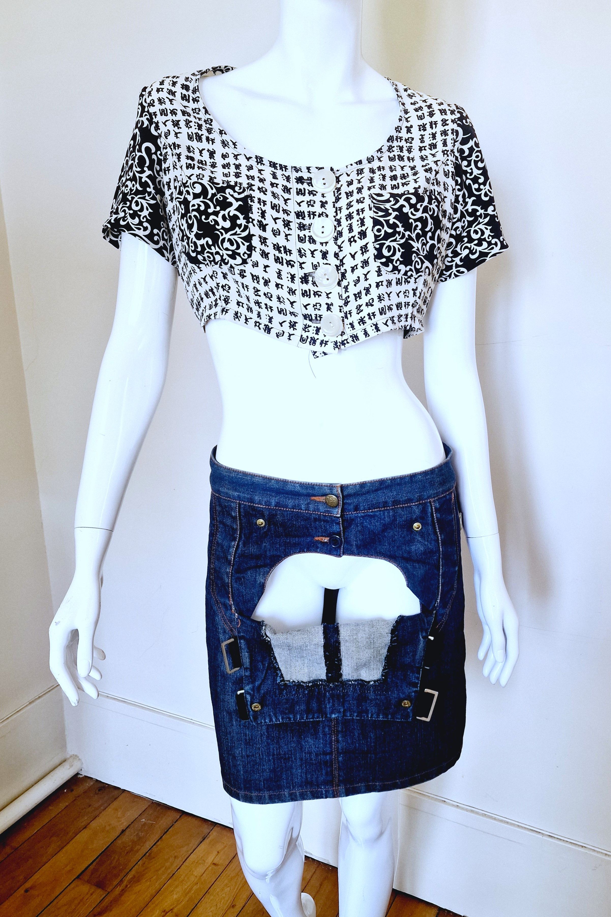 Jean Paul Gaultier Jean Paul GAULTIER S/S 1994 Japanese Tattoo Men Crop Top Size M / US 6-8 / IT 42-44 - 2 Thumbnail