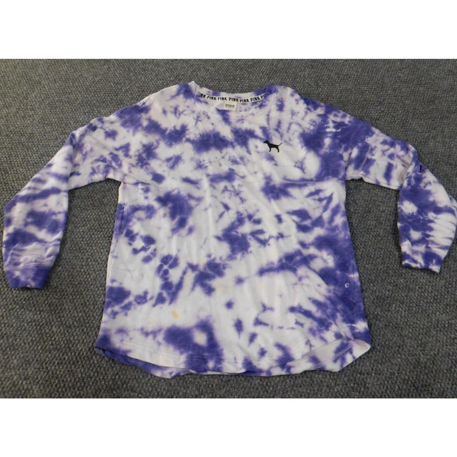 Victoria's Secret Victoria's Secret PINK Sweatshirt Crew Neck Raglan Long Sleeve Purple Geometric Logo Pullover Women M Regular Fall Size M / US 6-8 / IT 42-44 - 7 Thumbnail