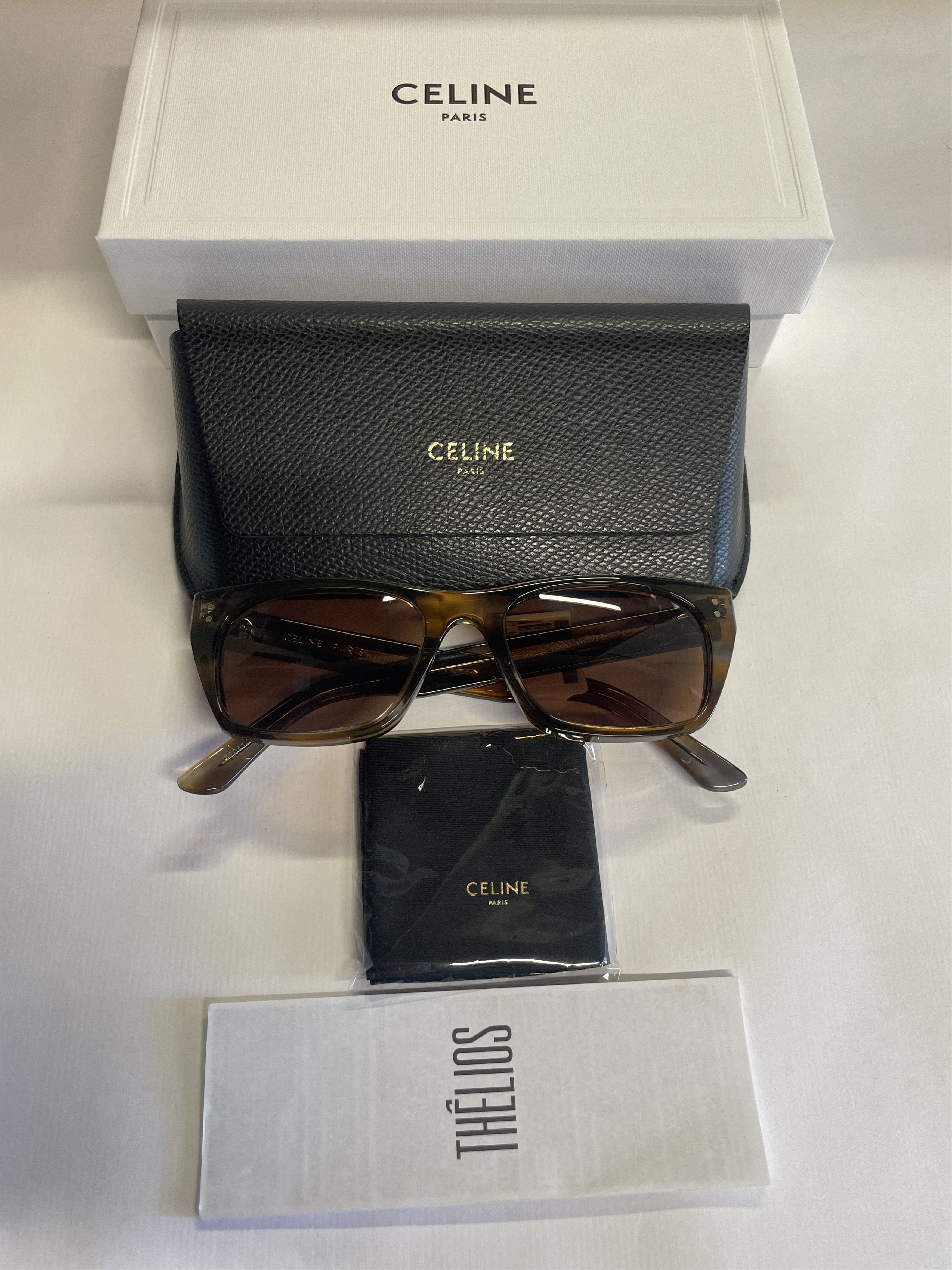 Celine CELINE CL40060I 55J Brown 53mm Rectangle Sunglasses Size ONE SIZE - 7 Thumbnail