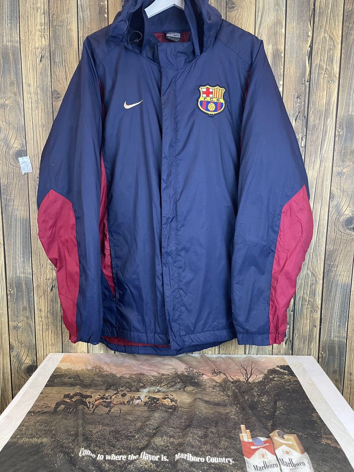Nike × Vintage ❤️Barca nike vintage jacket hoodie❤️ Size US M / EU 48-50 / 2 - 1 Thumbnail