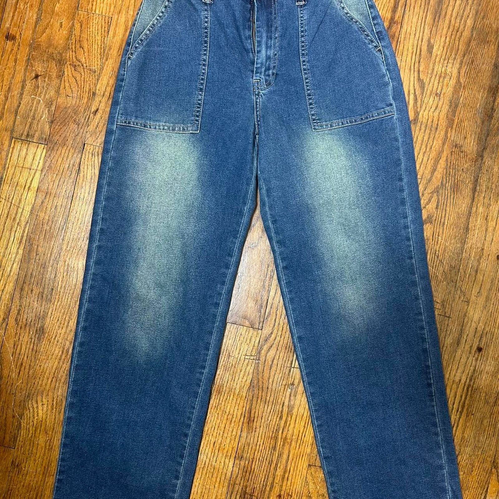 Other Blue denim high waisted wide leg skater grunge jeans Size 28" / US 6 / IT 42 - 1 Thumbnail