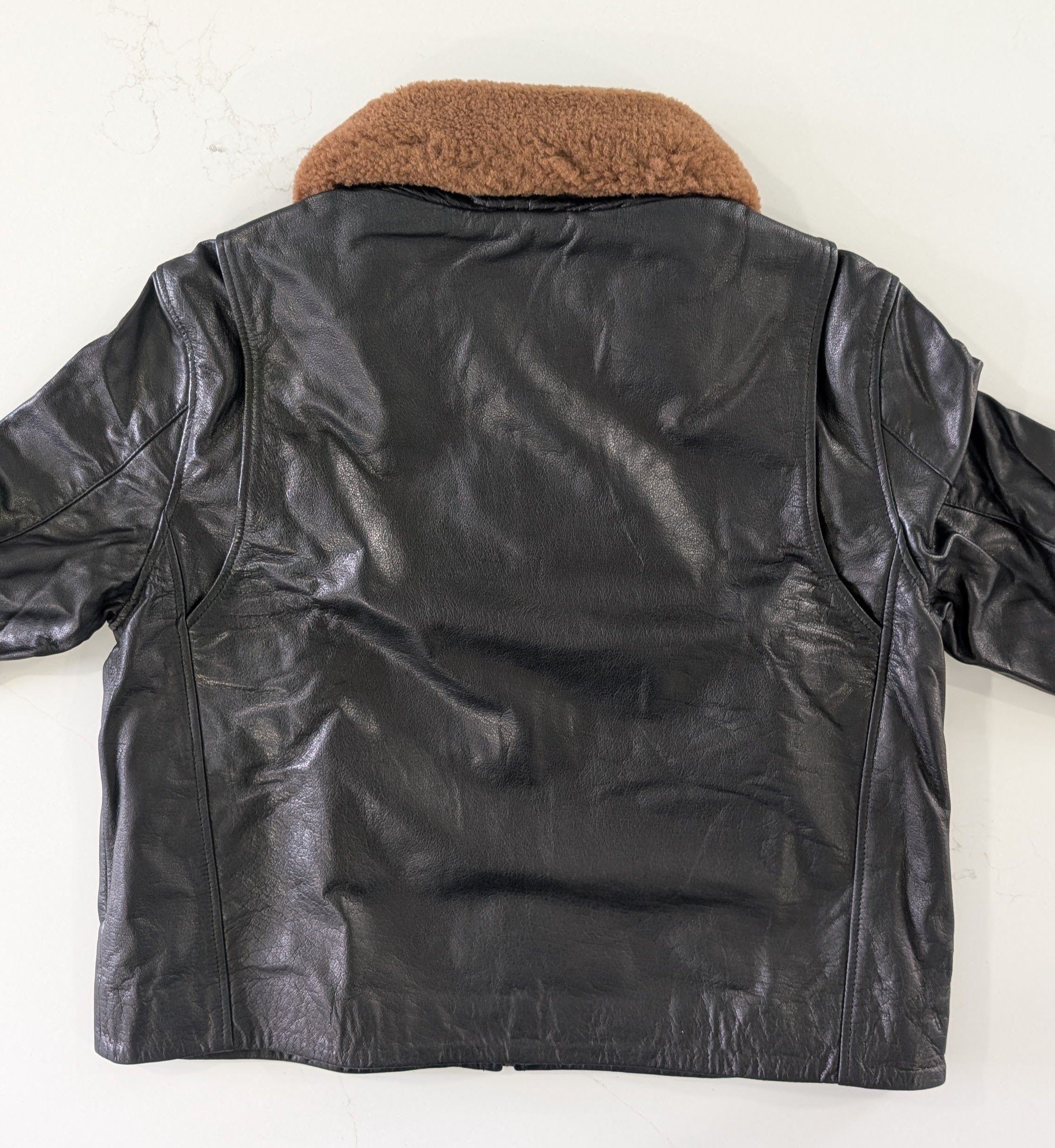Other FOUND Leather Fireman Jacket Utility Coat Large Size US L / EU 52-54 / 3 - 4 Thumbnail