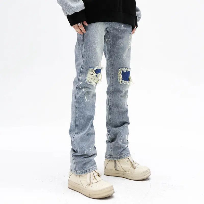 Japanese Brand Straight leg ripped jeans Size US 30 / EU 46 - 3 Thumbnail