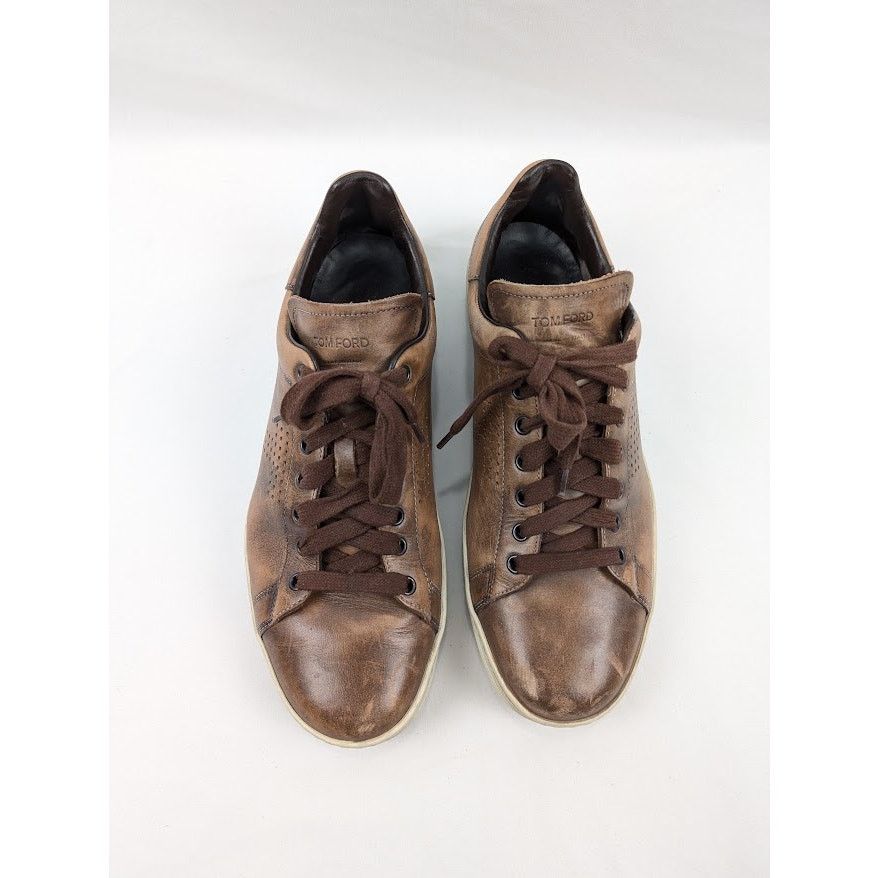 Tom Ford o1rshd1 CC20 Leather Warwick Low Top Sneakers in Brown Size US 10 / EU 43 - 11 Thumbnail