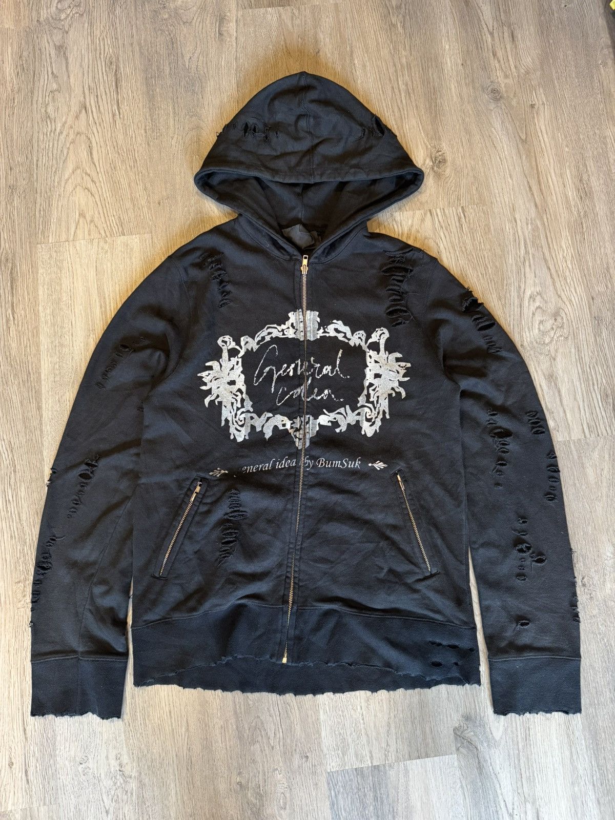 Japanese Brand DISTRESSED ZIP-UP HOODIE FROM GENERAL IDEA BY BUM SUK Size US L / EU 52-54 / 3 - 1 Thumbnail
