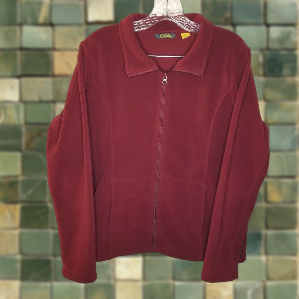 Vintage Cabela's Womens Red Full Zip Sweater Size M Jacket Activewear Size M / US 6-8 / IT 42-44 - 1 Thumbnail