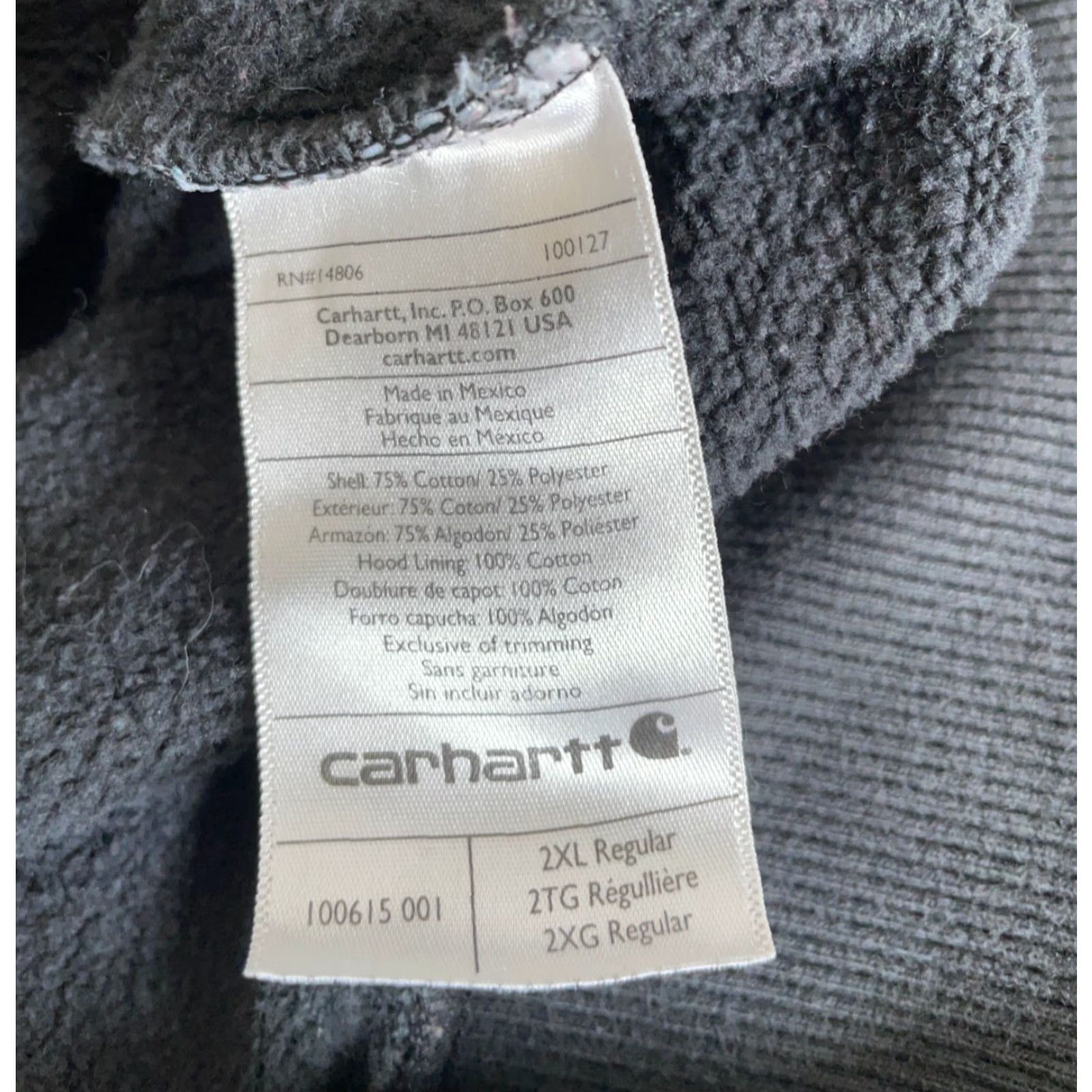 Carhartt Carhartt Original Fit Hoodie Adult 2XL Faded Black Heavyweight Sweatshirt Size US XXL / EU 58 / 5 - 4 Thumbnail