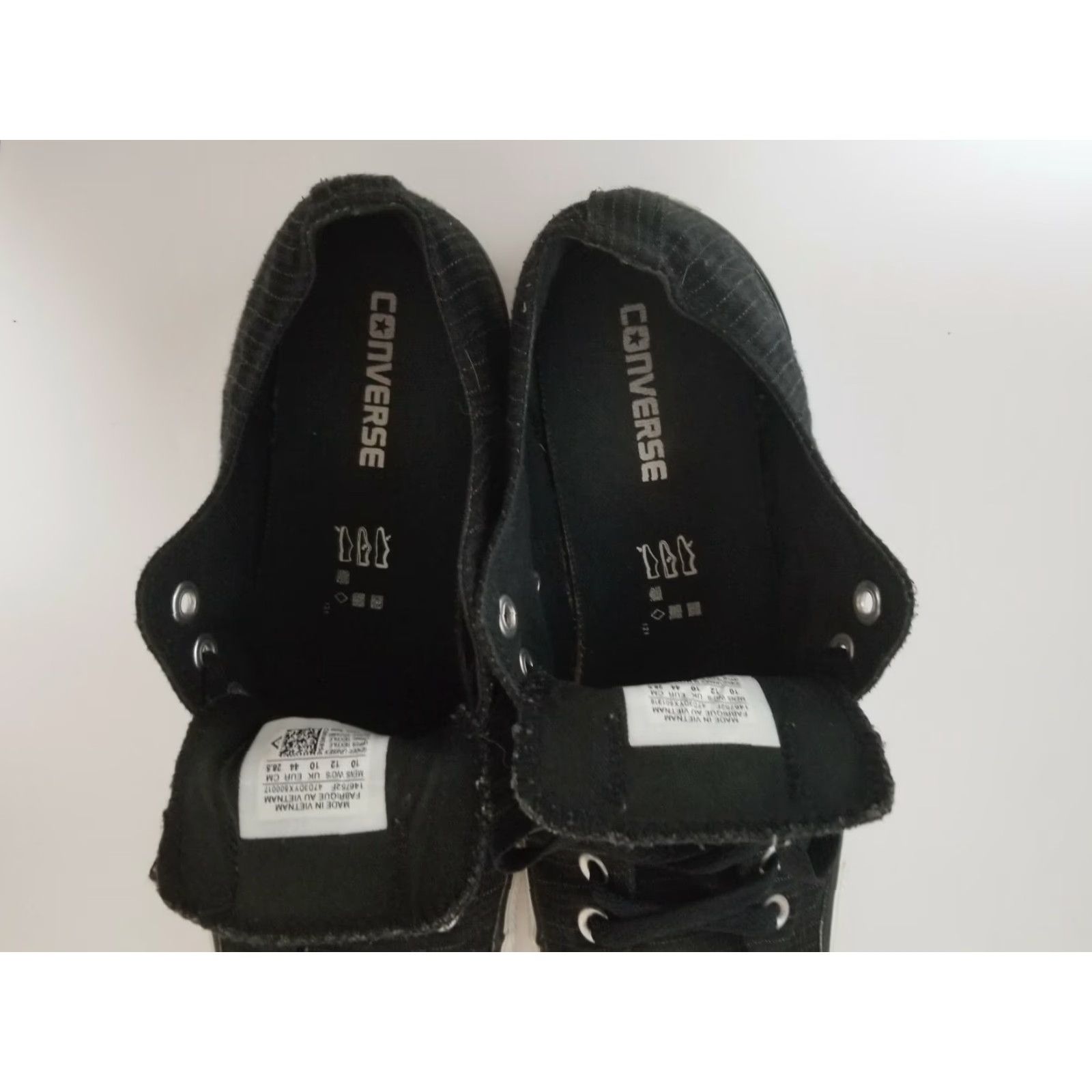 Converse Converse All Star Sneaker Black Pinstripe Sz 10 Mens / Sz 12 Womens Halloween Shoes - Unisex Canvas Athletic Shoes Mens Womens Size 10 12 Size US 12 / IT 42 - 5 Thumbnail