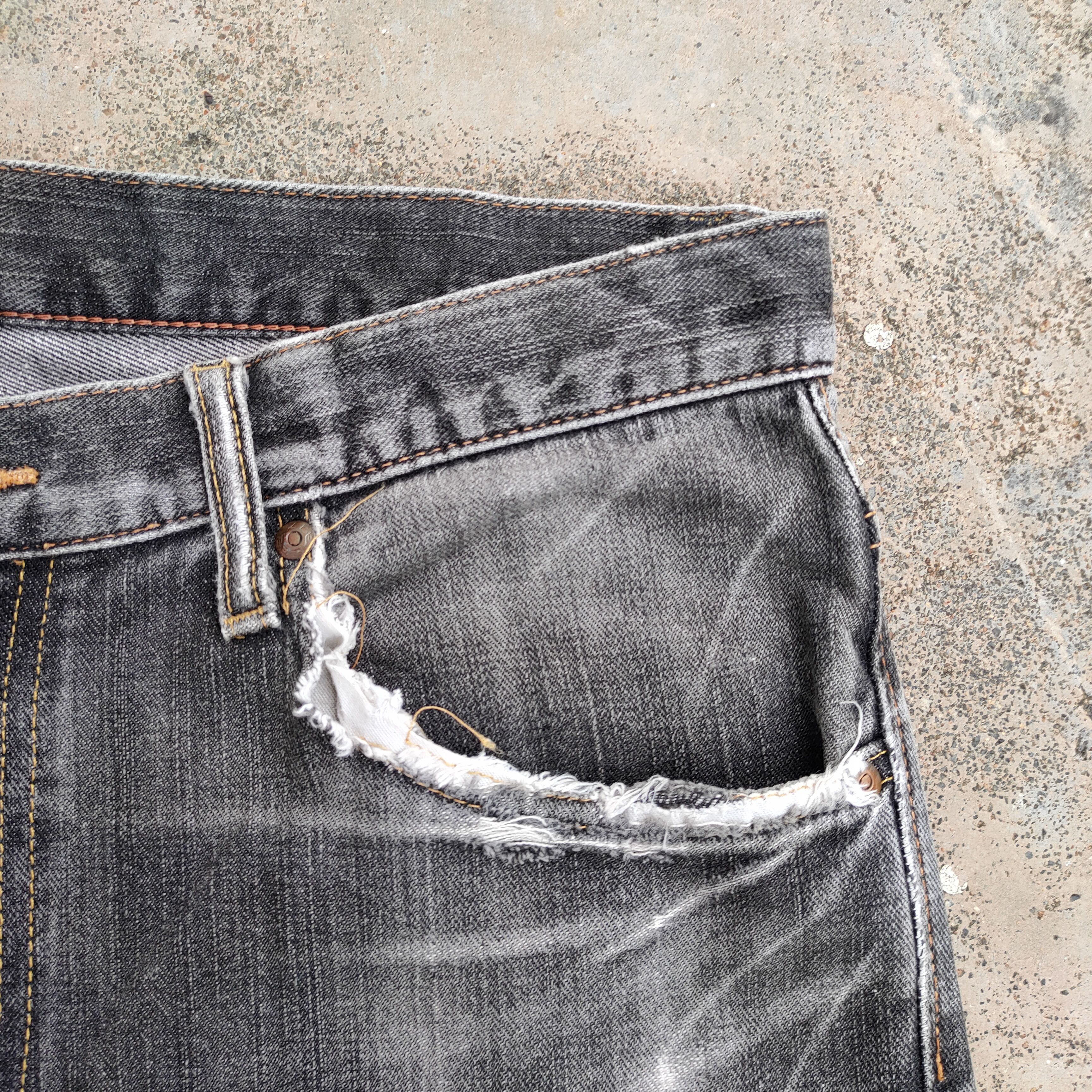 Jean × Lee × Vintage W34 VINTAGE LEE BLACK RIPPED JEANS DENIM PANTS Size US 34 / EU 50 - 7 Thumbnail