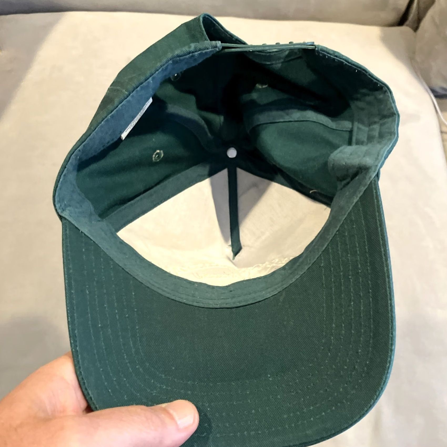 Vintage Blue & Cream Hat Mens One Size Green RARE EAST HAMPTON Embroidered Baseball Cap Worn Once Size ONE SIZE - 4 Thumbnail