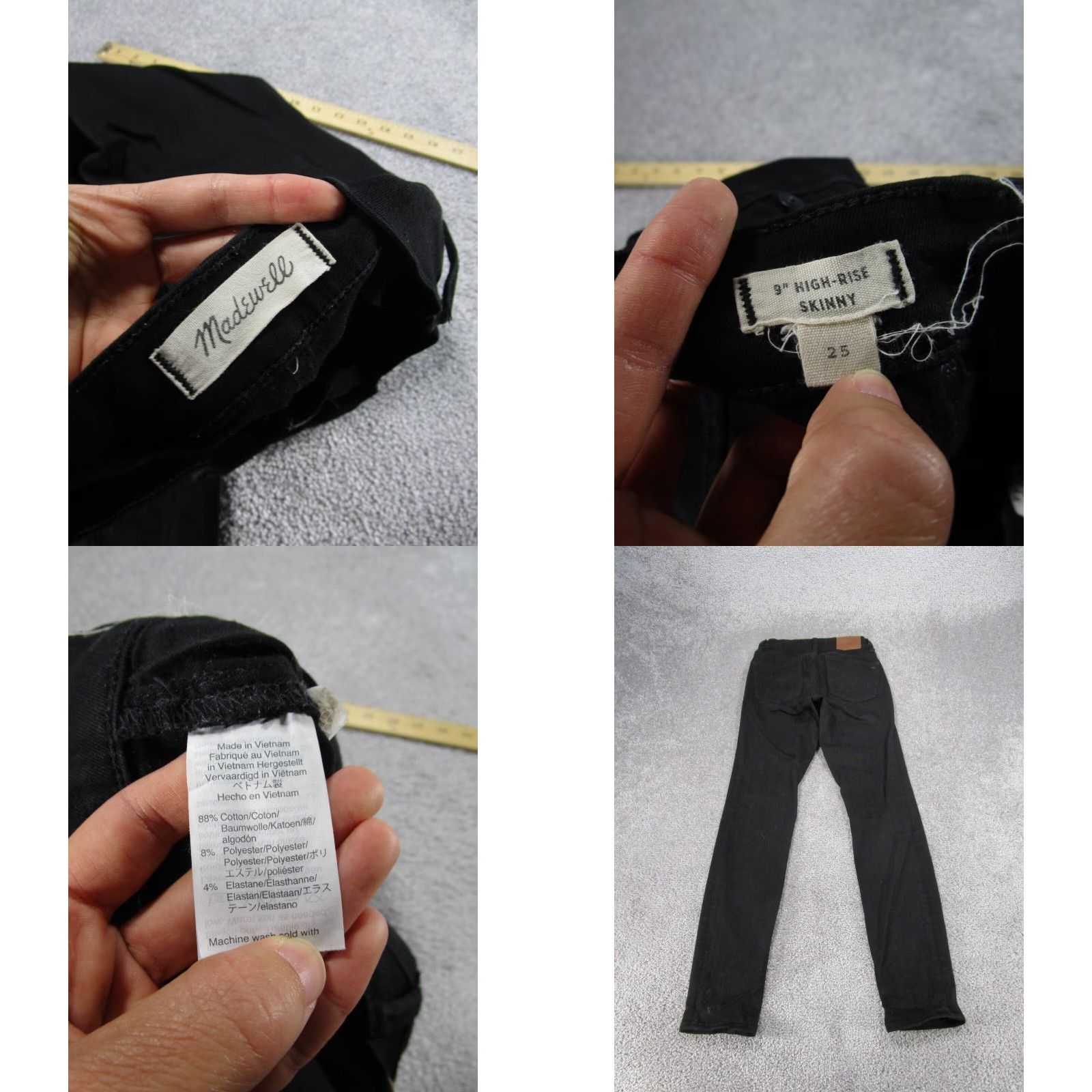 Madewell Madewell Womens Skinny Jeans Black Extra Large XL Size 42" / US 20 - 8 Thumbnail