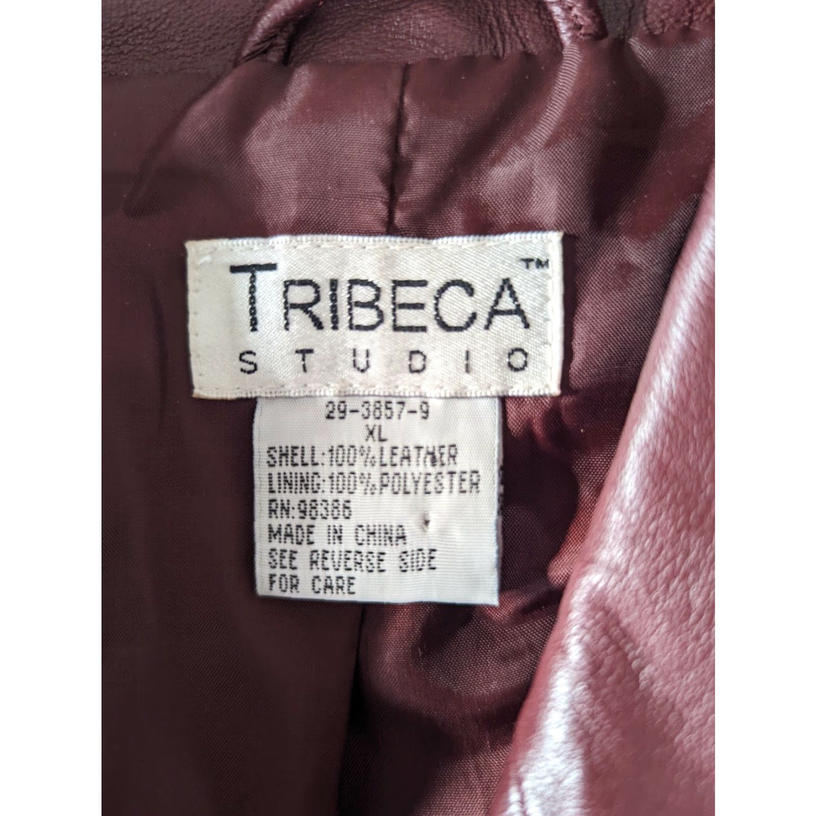 Vintage VINTAGE Red Leather Blazer Jacket Coat Womens XL 90s Y2K Vintage Tribeca Studio Bomber Moto Leather Coat & Jacket Size XL / US 12-14 / IT 48-50 - 3 Thumbnail