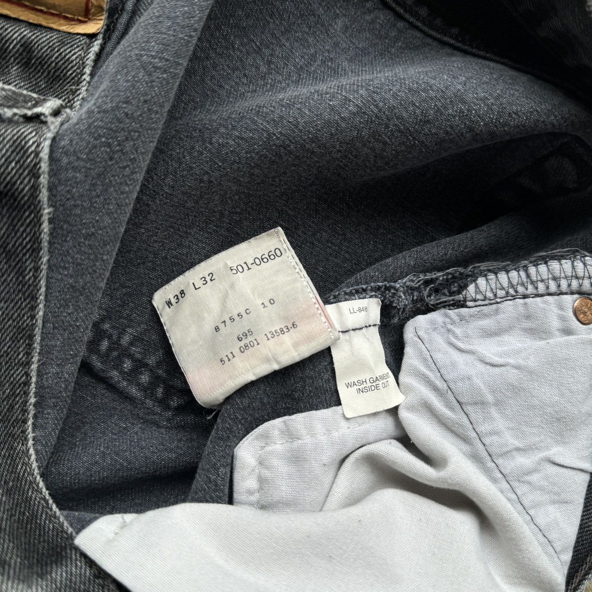 Levi's Levi's 501 Faded Black Thrashed Denim Jeans ERD Grunge Size US 36 / EU 52 - 6 Thumbnail