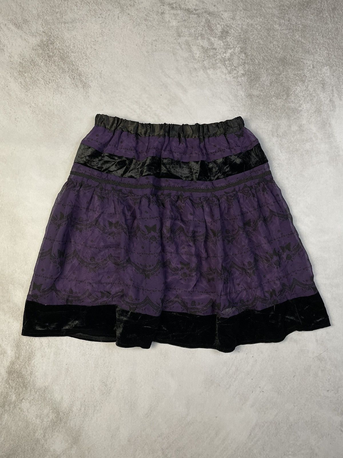 LIZ LISA Axes Femme Dark Coquette Lolita Butterfly Purple Skirt Size 25" / US 0 / IT 36 - 6 Thumbnail