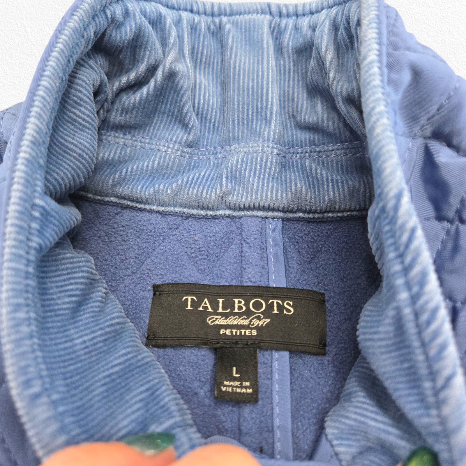 Other Talbots Blue Quilted Fleece-Lined Vest Size Large Petite Size L / US 10 / IT 46 - 4 Thumbnail