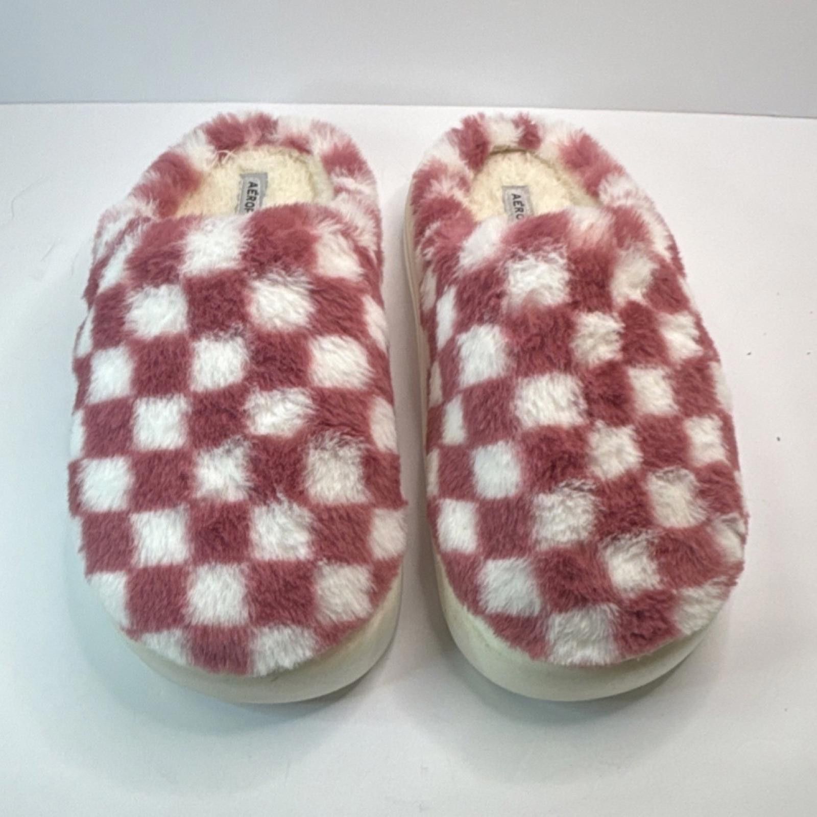 Aeropostale Aéropostale Pink White Checkered Slip-On Slippers Size 9-10 Size US 9 / IT 39 - 1 Thumbnail