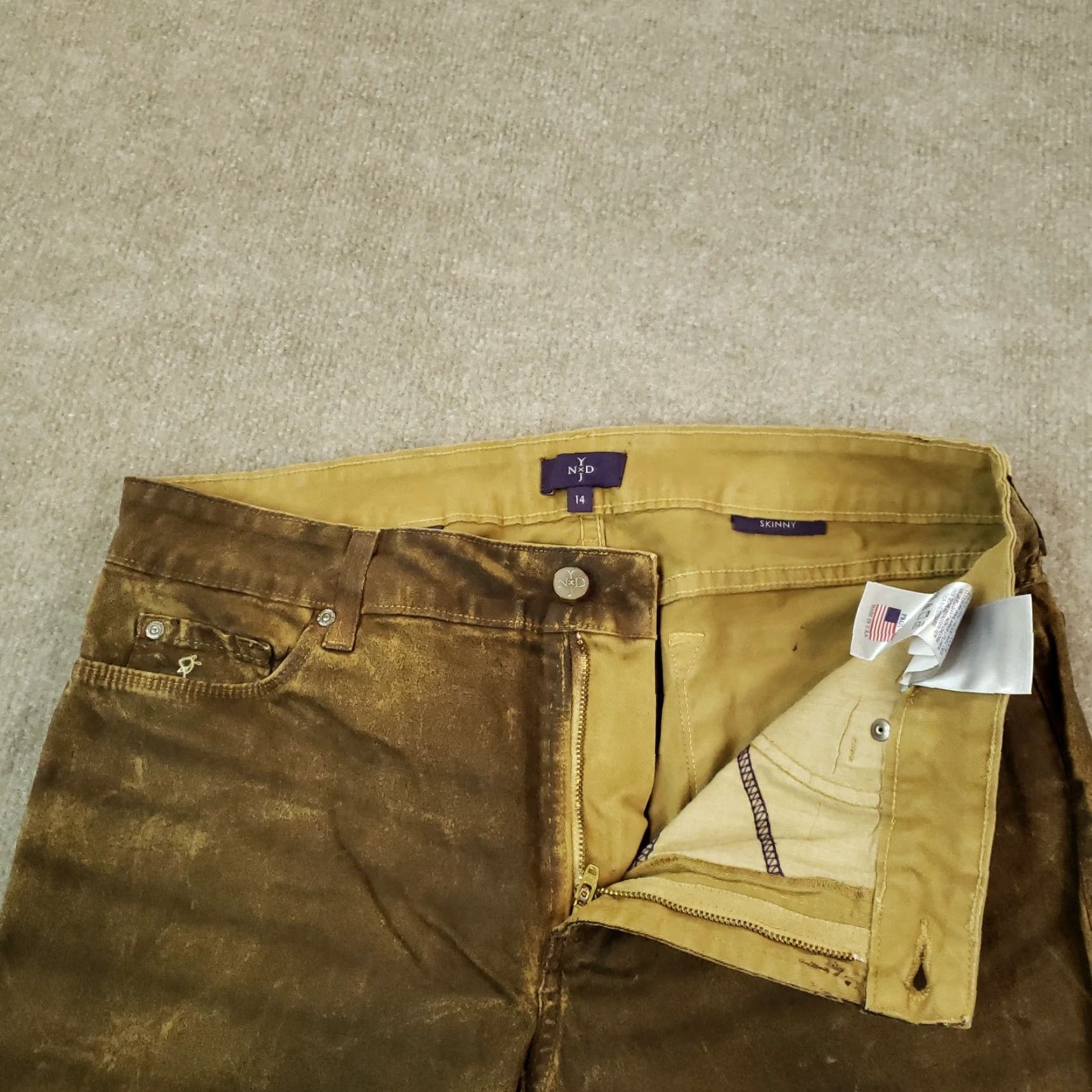 NYDJ NYDJ Brown Skinny Leg Pants Womens Size 14 32x30 Comfort Stretch Size 36" / US 14 / IT 50 - 6 Thumbnail