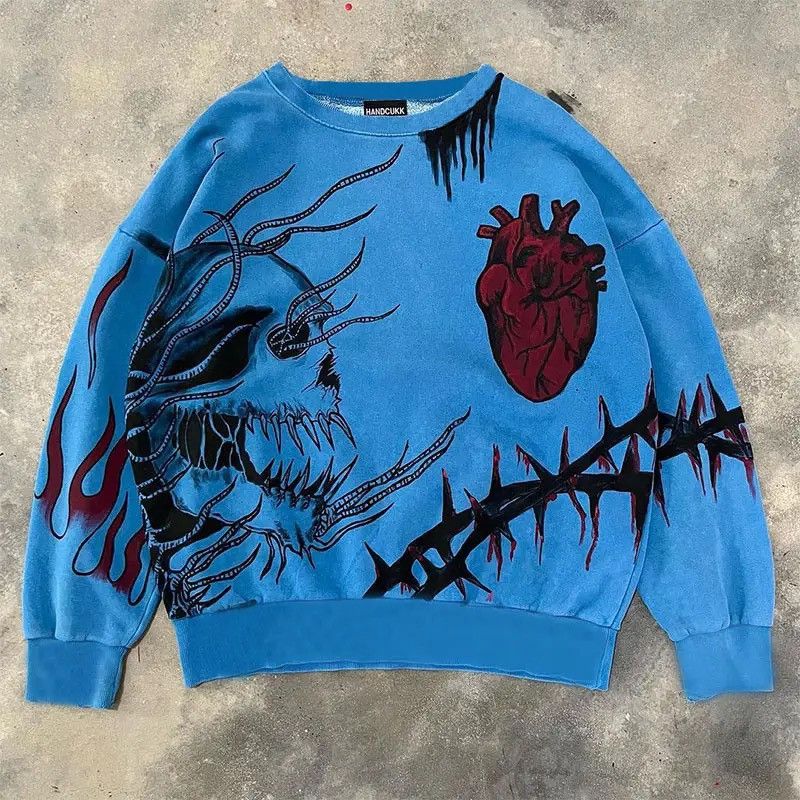Hip Hop Pullover Sweatshirts Oversized