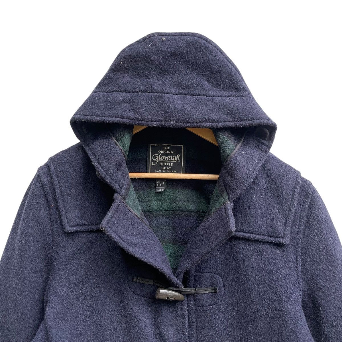 Autumn Cashmere × Gloverall 💥Vintage Gloverall Duffle Coat Checked Lined Hooded Jacket Size US M / EU 48-50 / 2 - 4 Thumbnail