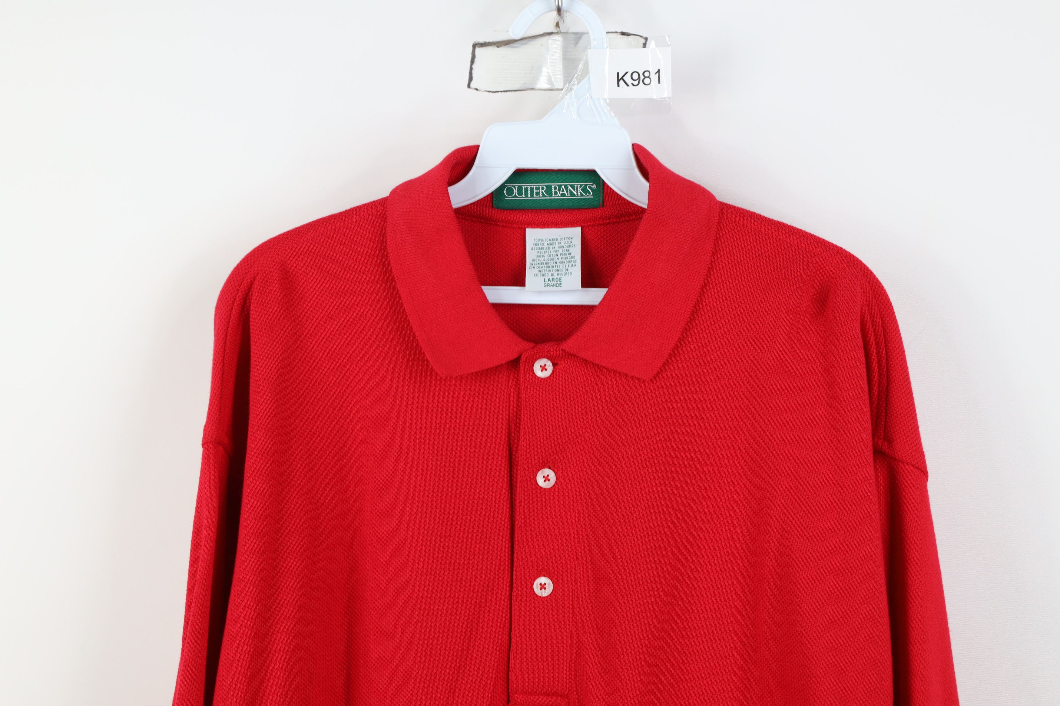 Vintage Vintage 90s Streetwear Blank Heavy Long Sleeve Rugby Polo Size US L / EU 52-54 / 3 - 2 Thumbnail