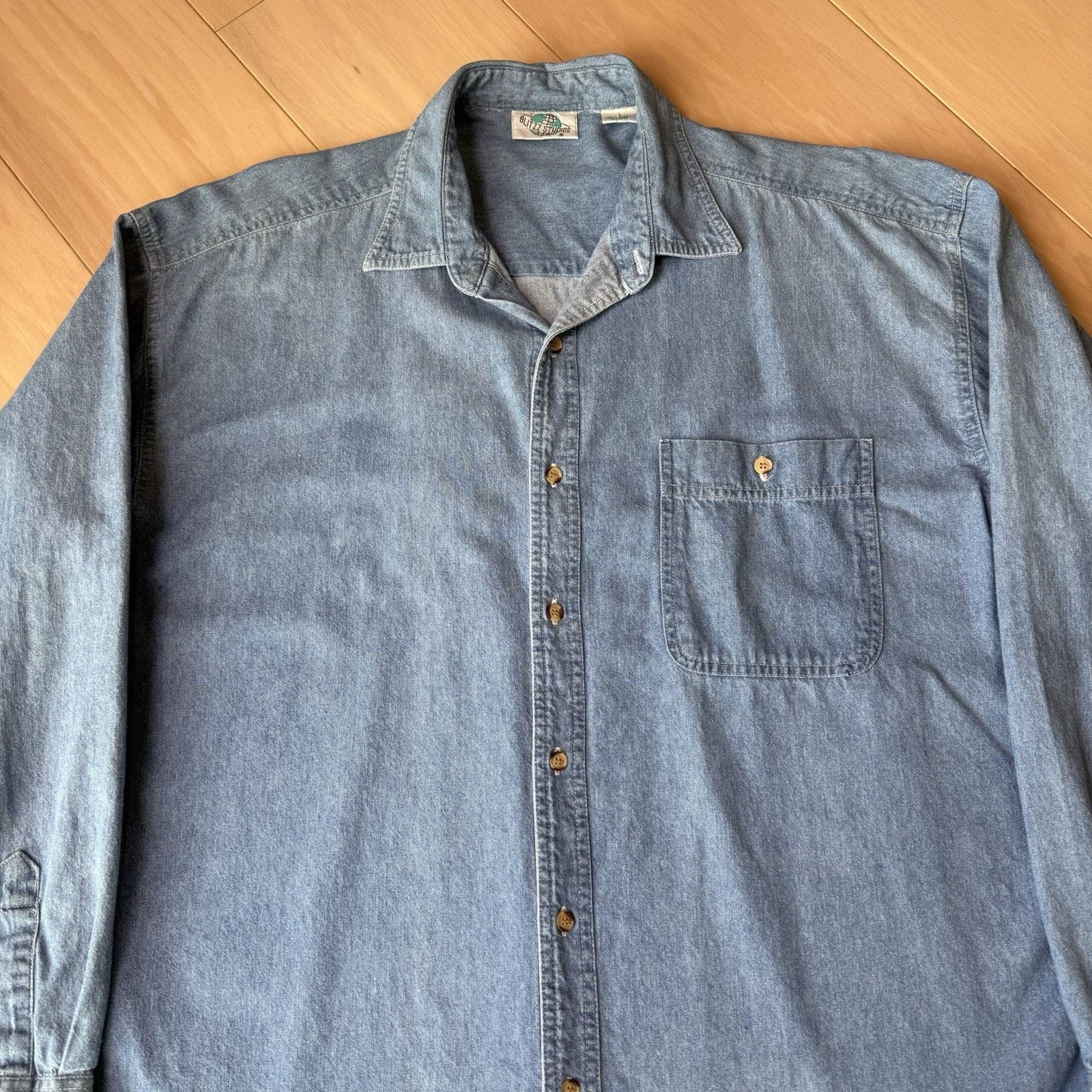 Vintage Vintage Flintstones Shirt Large Blue Long Sleeve Button Up Size US L / EU 52-54 / 3 - 4 Thumbnail
