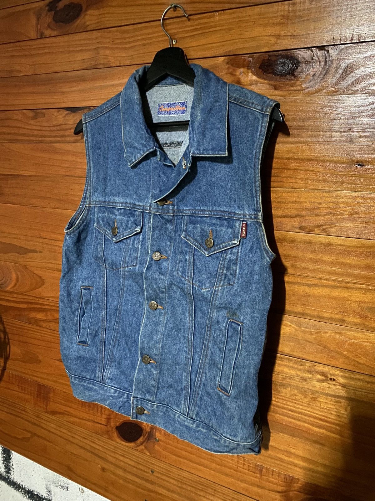 Japanese Brand Vintage Campus Hero Denim Vest Classic Blue Jean Sleeveless Size US L / EU 52-54 / 3 - 4 Thumbnail