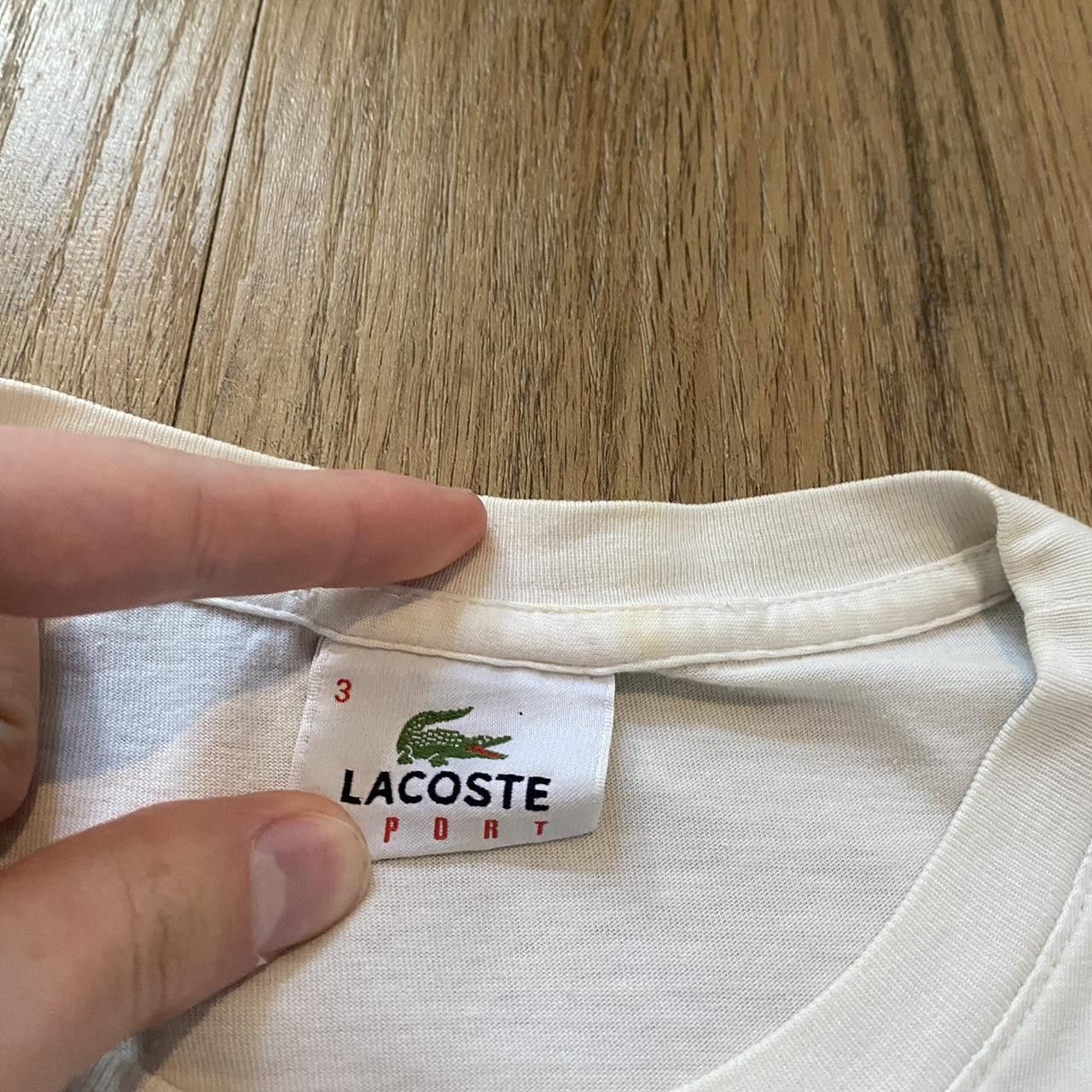 Lacoste White Lacoste T-shirt with yellow and blue accents Size US S / EU 44-46 / 1 - 4 Thumbnail