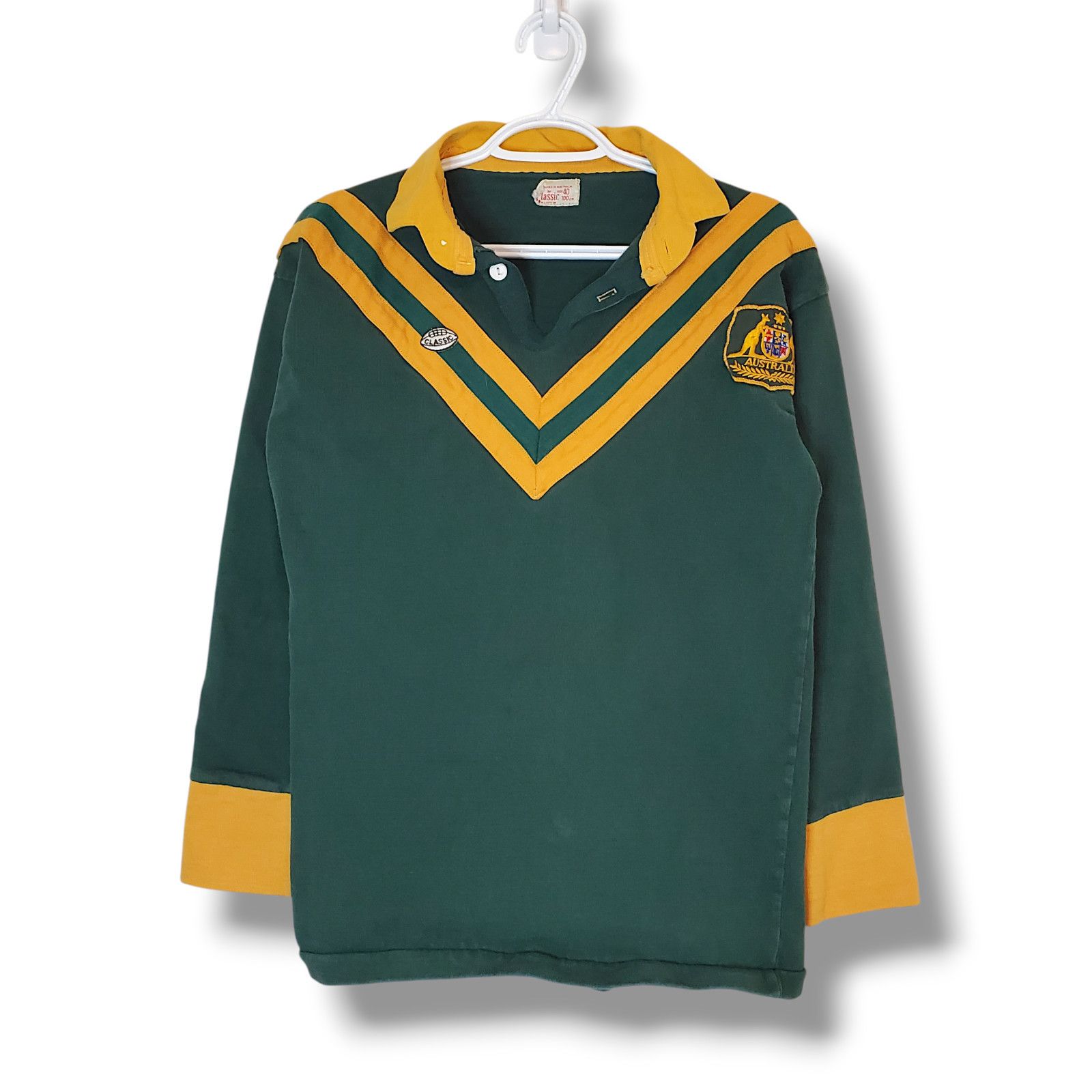 Vintage Vintage 80s Australia Kangaroos Rugby Jersey Green Size M Size US M / EU 48-50 / 2 - 1 Thumbnail
