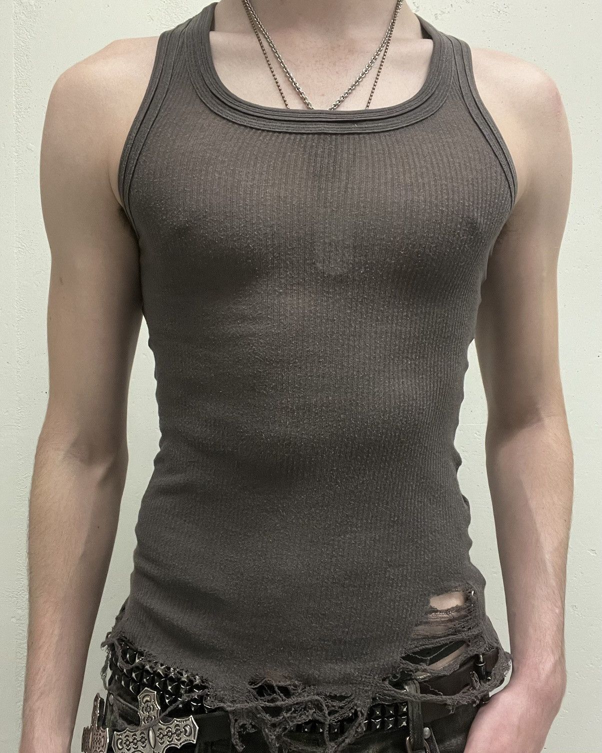 Julius Julius ribbed distressed tank top | Grailed