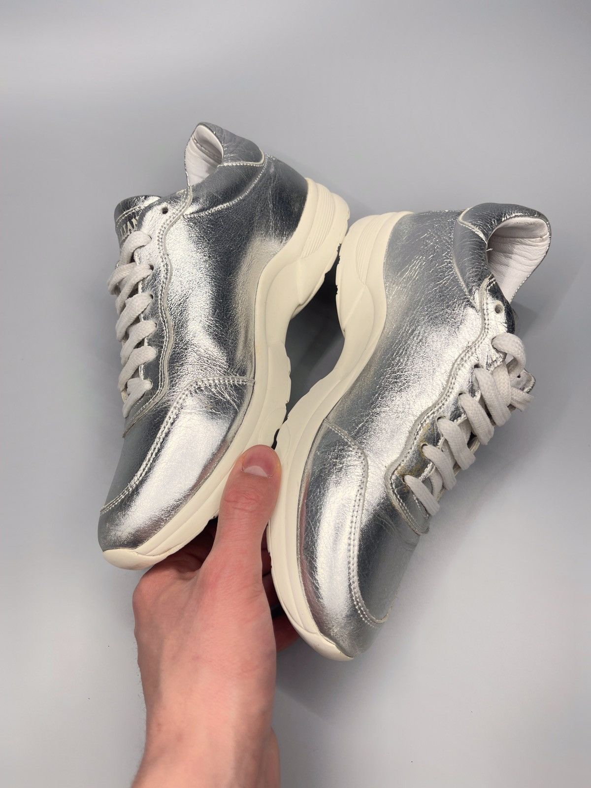 John Galliano John Galliano Metallic Sneakers Size US 7 / IT 37 - 8 Thumbnail