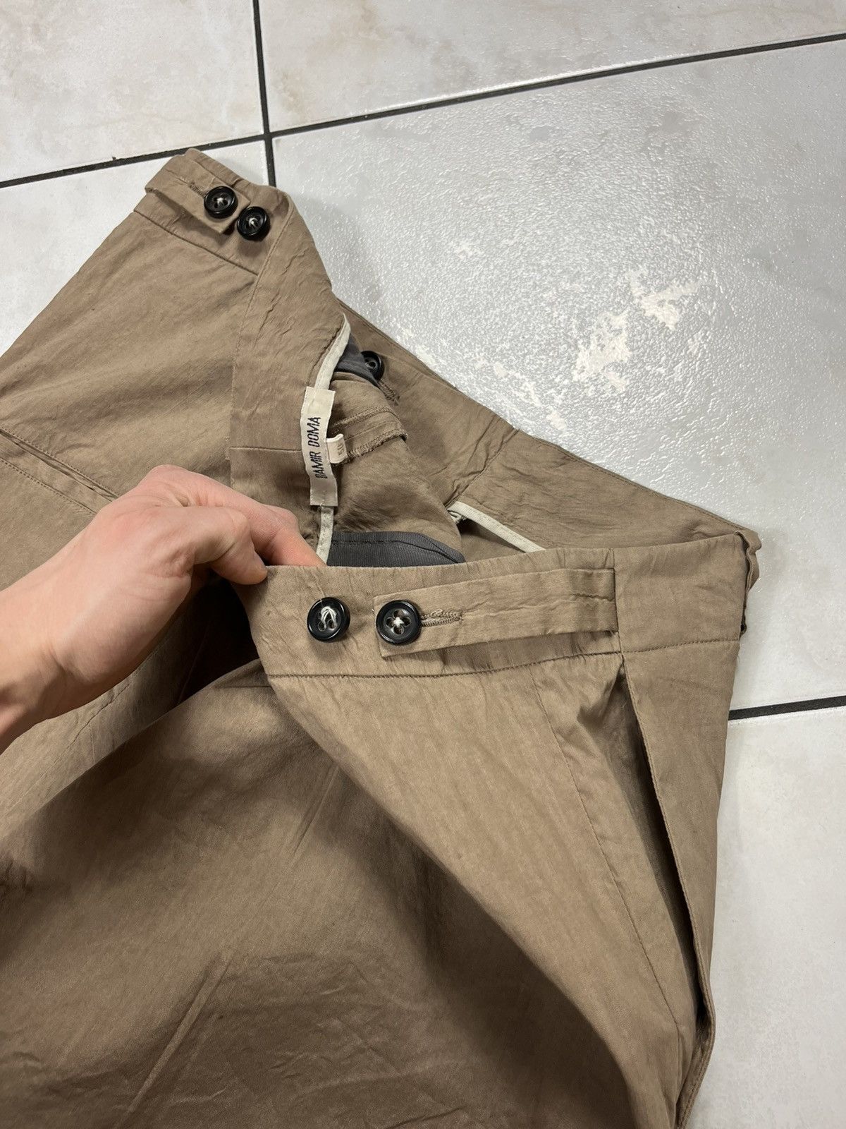 Damir Doma × Designer Damir Doma linen drop crotch pants asymmetric Size US 34 / EU 50 - 16 Thumbnail