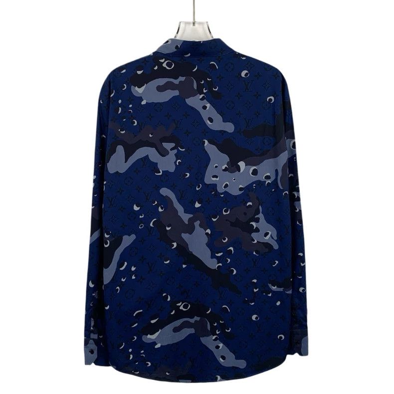 Louis Vuitton Louis Vuitton Navy logo full-print camo cotton long-sleeve Size US M / EU 48-50 / 2 - 2 Thumbnail