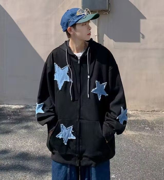 Japanese Brand Y2K STAR Embroidery Full-Zip Star Hoodie Size US M / EU 48-50 / 2 - 2 Thumbnail