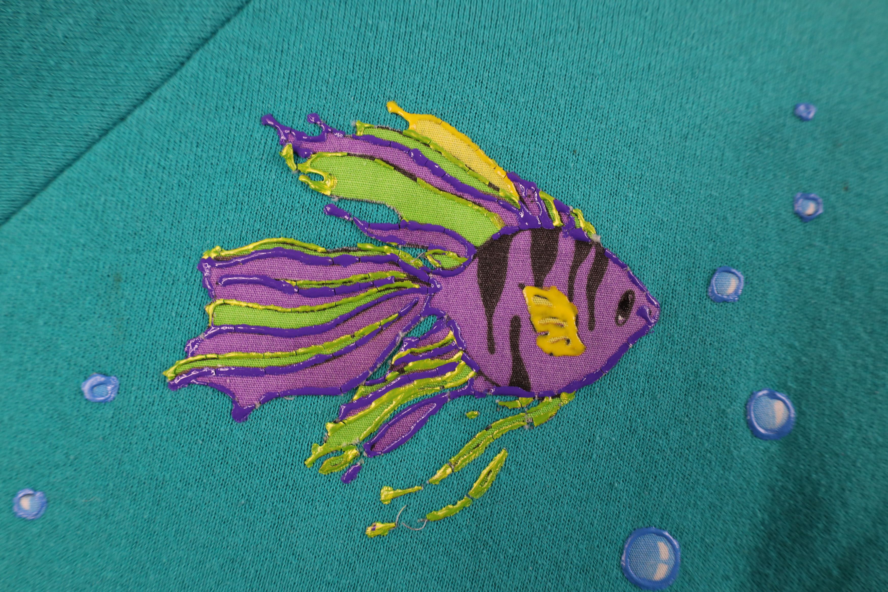 Vintage Vintage 90s Streetwear Diving Bear Sea Fish Sweatshirt Size XL / US 12-14 / IT 48-50 - 6 Thumbnail