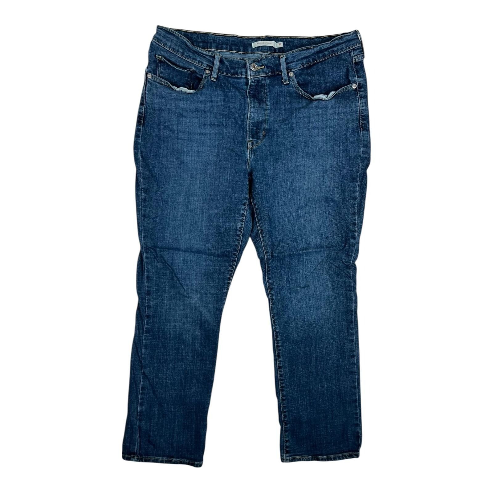Levi's Levi's Jeans Women's 14 32x28 Blue Classic Straight Medium W Size 32" / US 10 / IT 46 - 1 Thumbnail