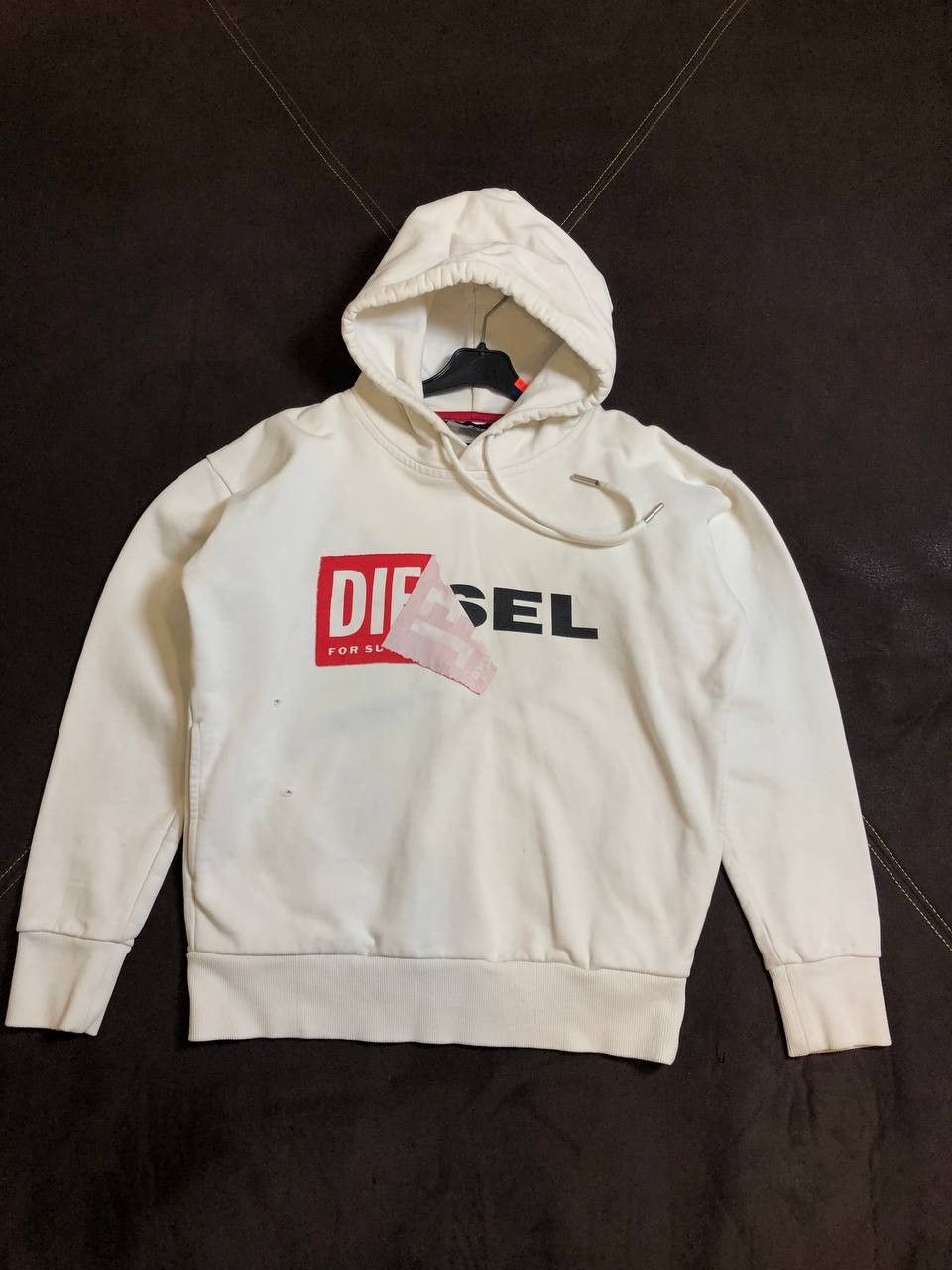 Diesel Vintage Y2K Diesel Hybrid Logo White Boxy Hoodie Size US XXS / EU 40 - 1 Thumbnail