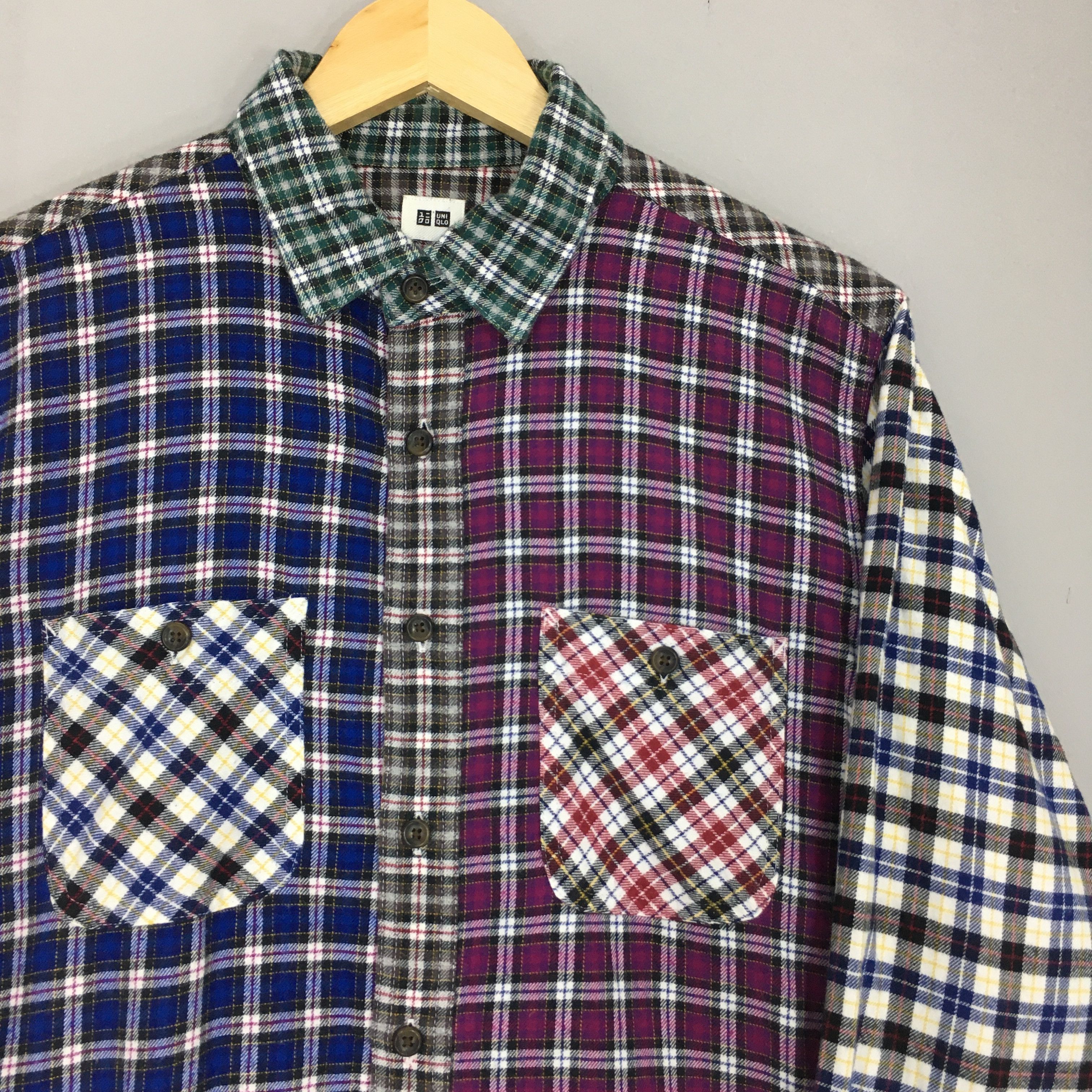 Japanese Brand × Needles Patchwork Checkered Rebuild Flannel Shirt Size US L / EU 52-54 / 3 - 2 Thumbnail