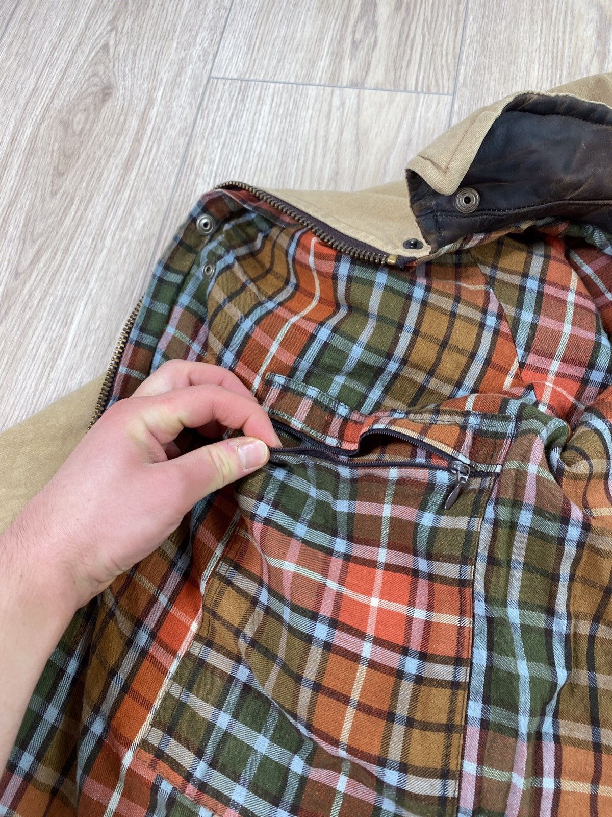 Carhartt × Japanese Brand × Vintage Vintage J97 Grey Detroit Carhartt Jacket Rare Leather pocket Size US XXL / EU 58 / 5 - 17 Thumbnail