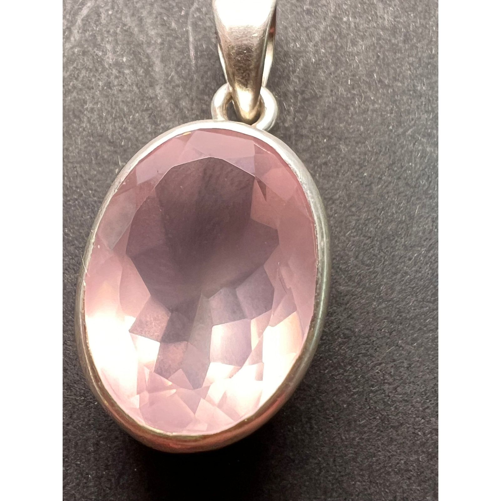 Other NEW Rose Quartz oval gemstone sterling silver pendant Size ONE SIZE - 6 Thumbnail