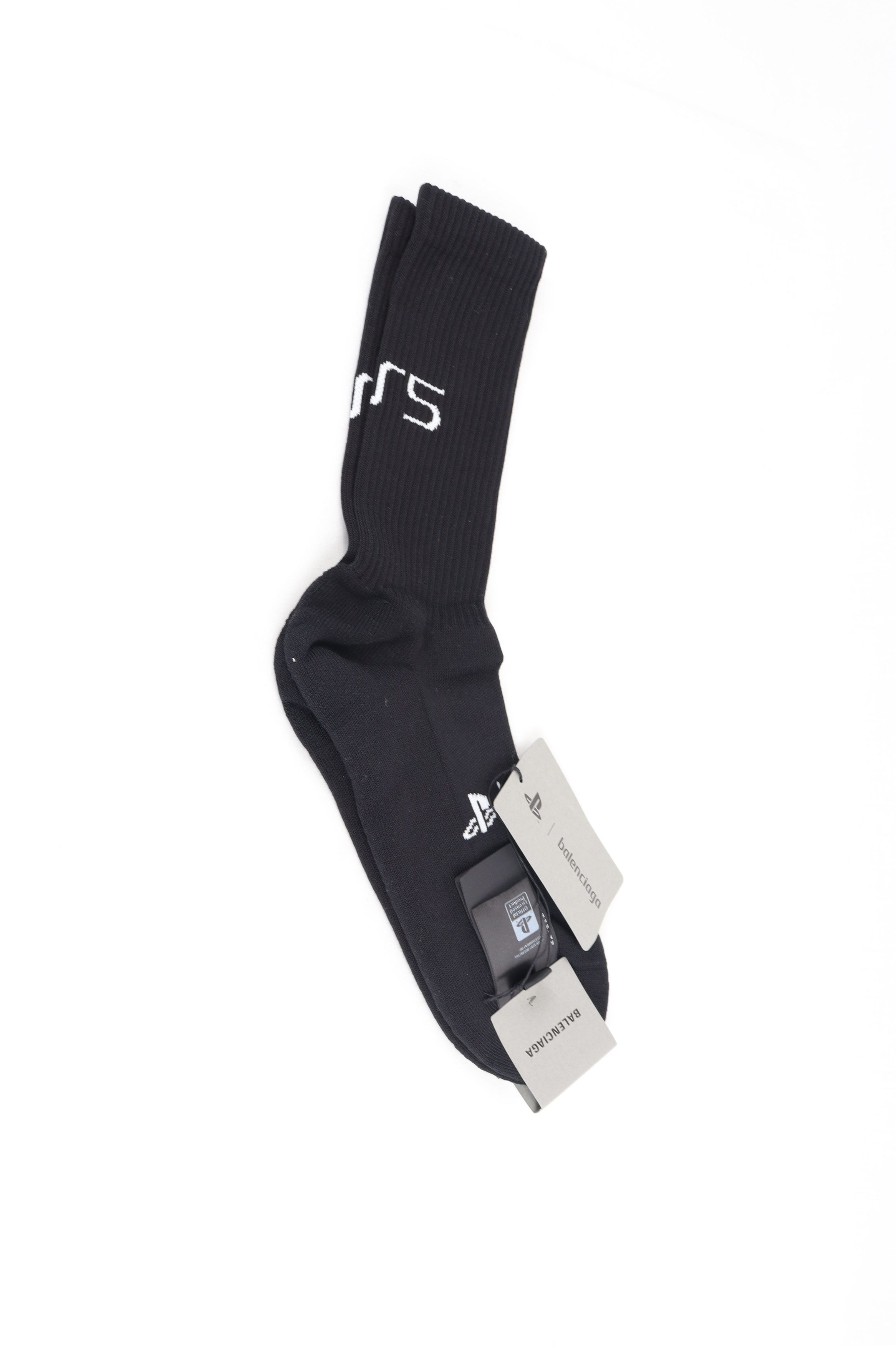 image of Balenciaga x Playstation O1Rshd11223 Cotton Socks Ps5 Co Pa Ea In Black/white, Men's