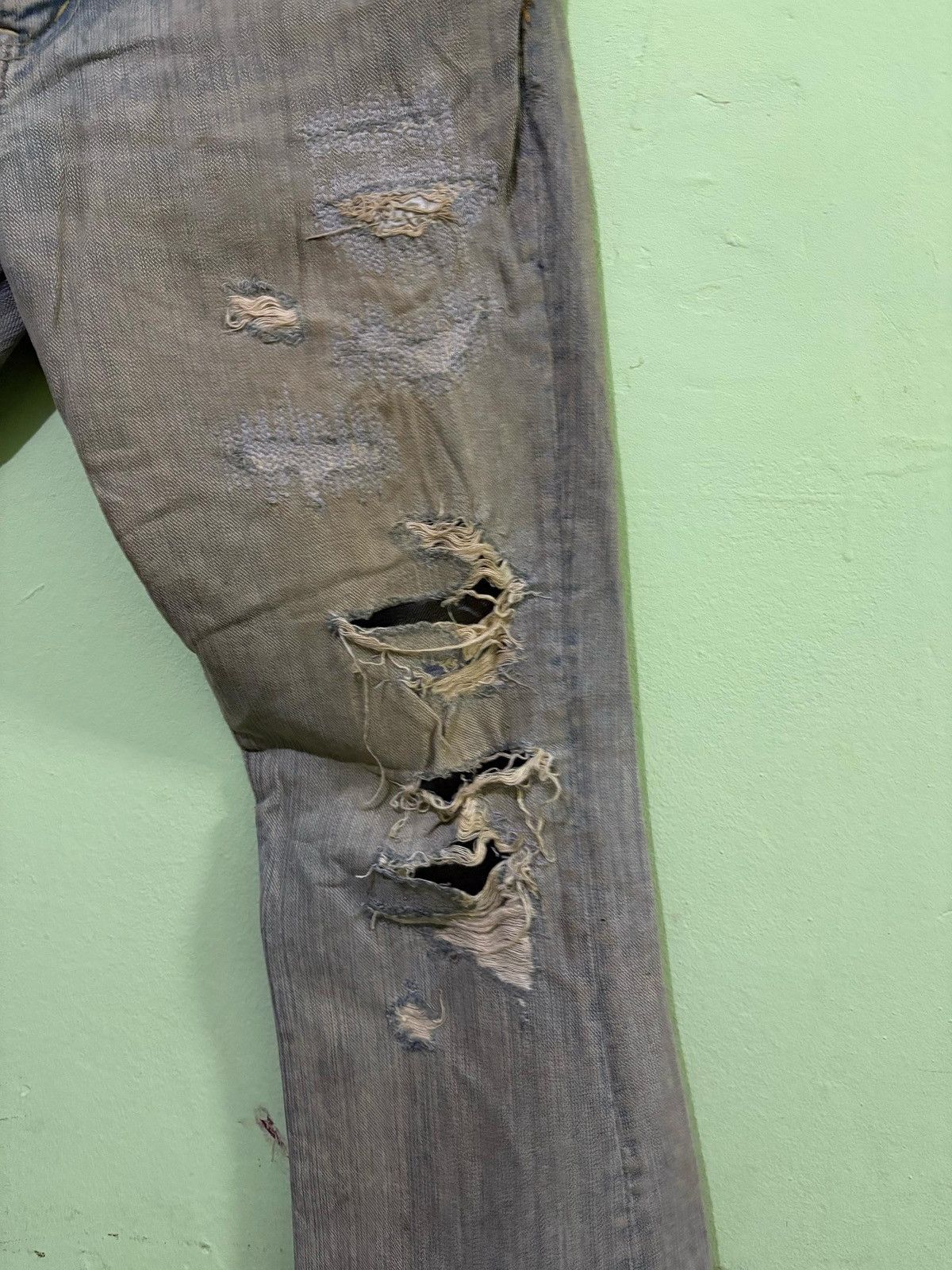 Japanese Brand AXA Streetwear Flared Distressed Denim Size US 32 / EU 48 - 7 Thumbnail