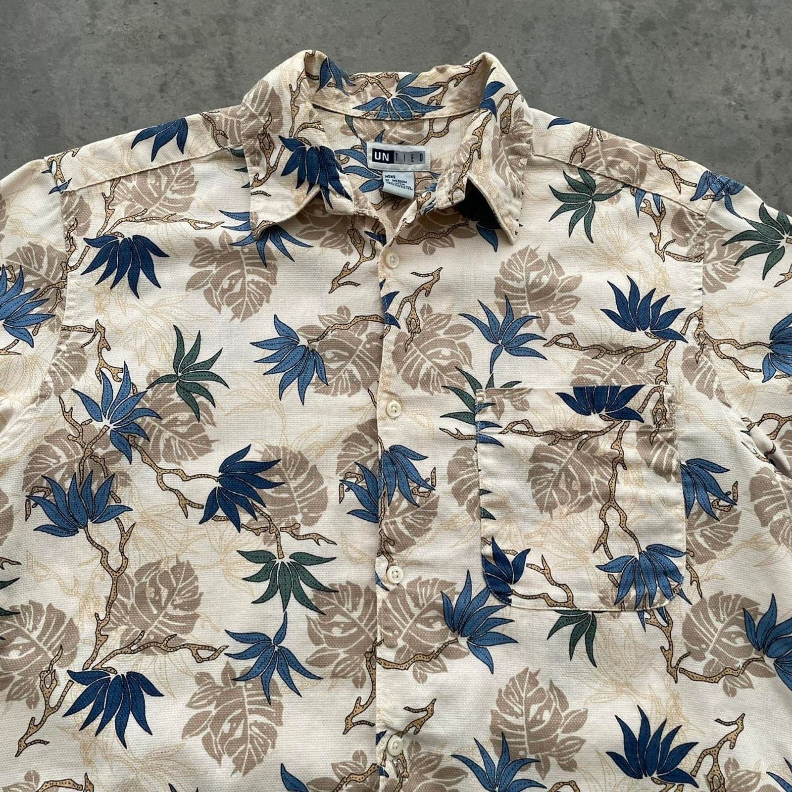 Vintage Vintage Untied Cream Tropical Hawaiian Shirt Size US M / EU 48-50 / 2 - 2 Thumbnail