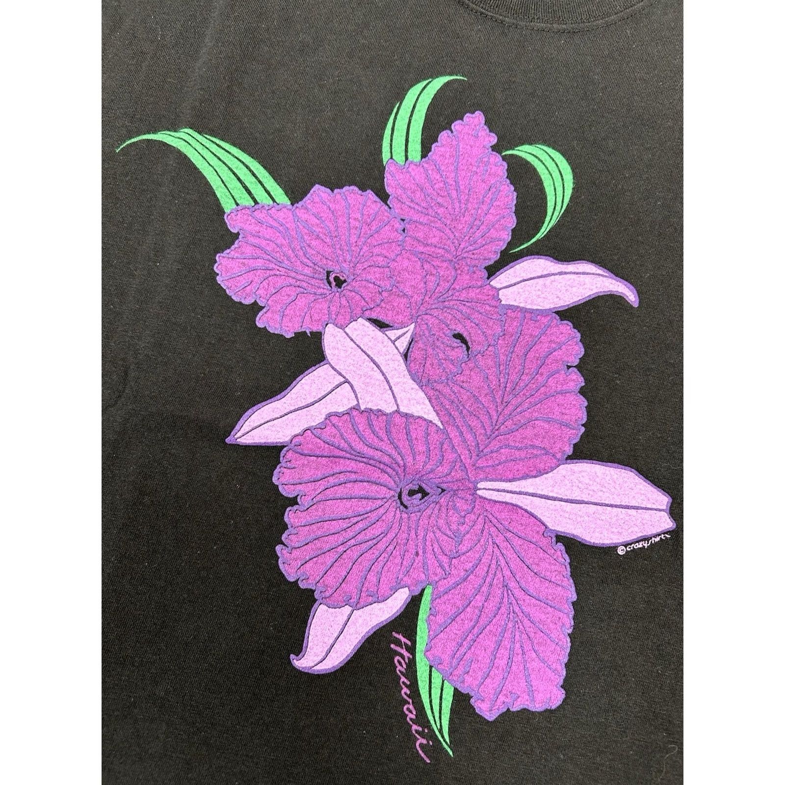 Vintage VINTAGE Crazy Shirts Hawaii T-Shirt Women’s Small Floral Iris Single Stitch USA 80s Size S / US 4 / IT 40 - 2 Thumbnail